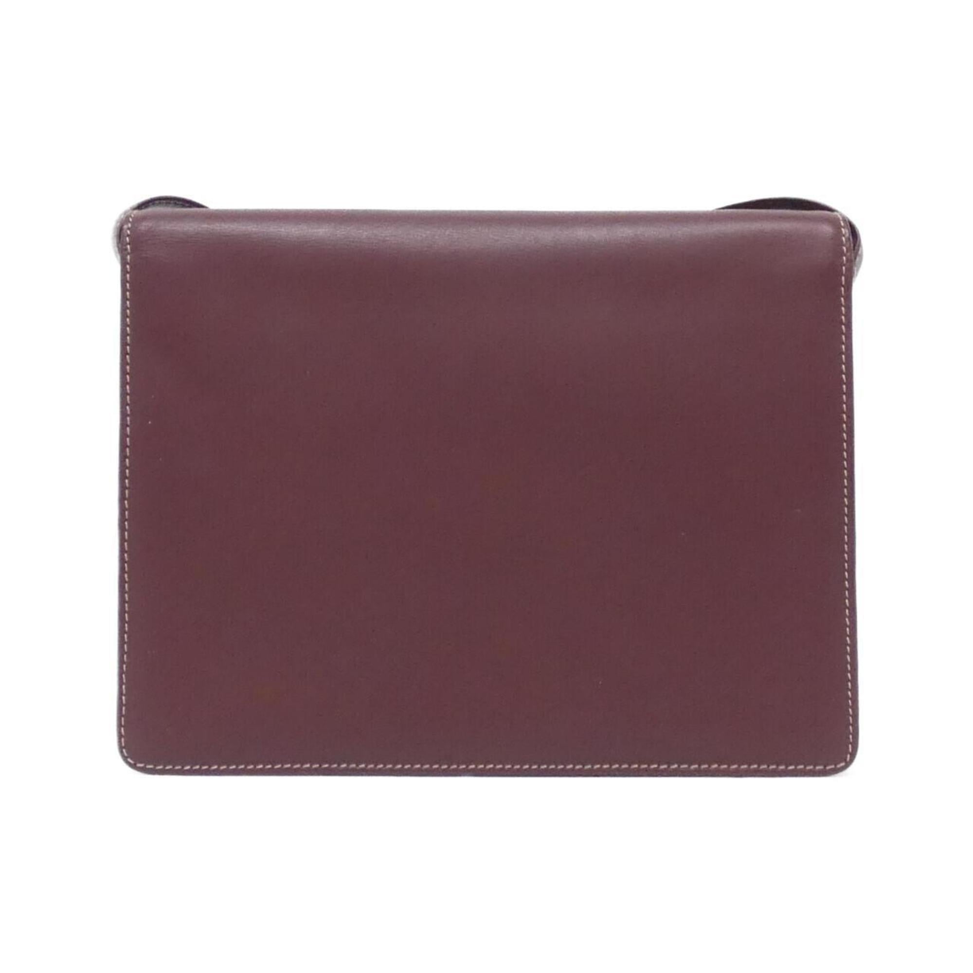 Cartier Bordeaux Leather Shoulder Bag (Pre-Owned)