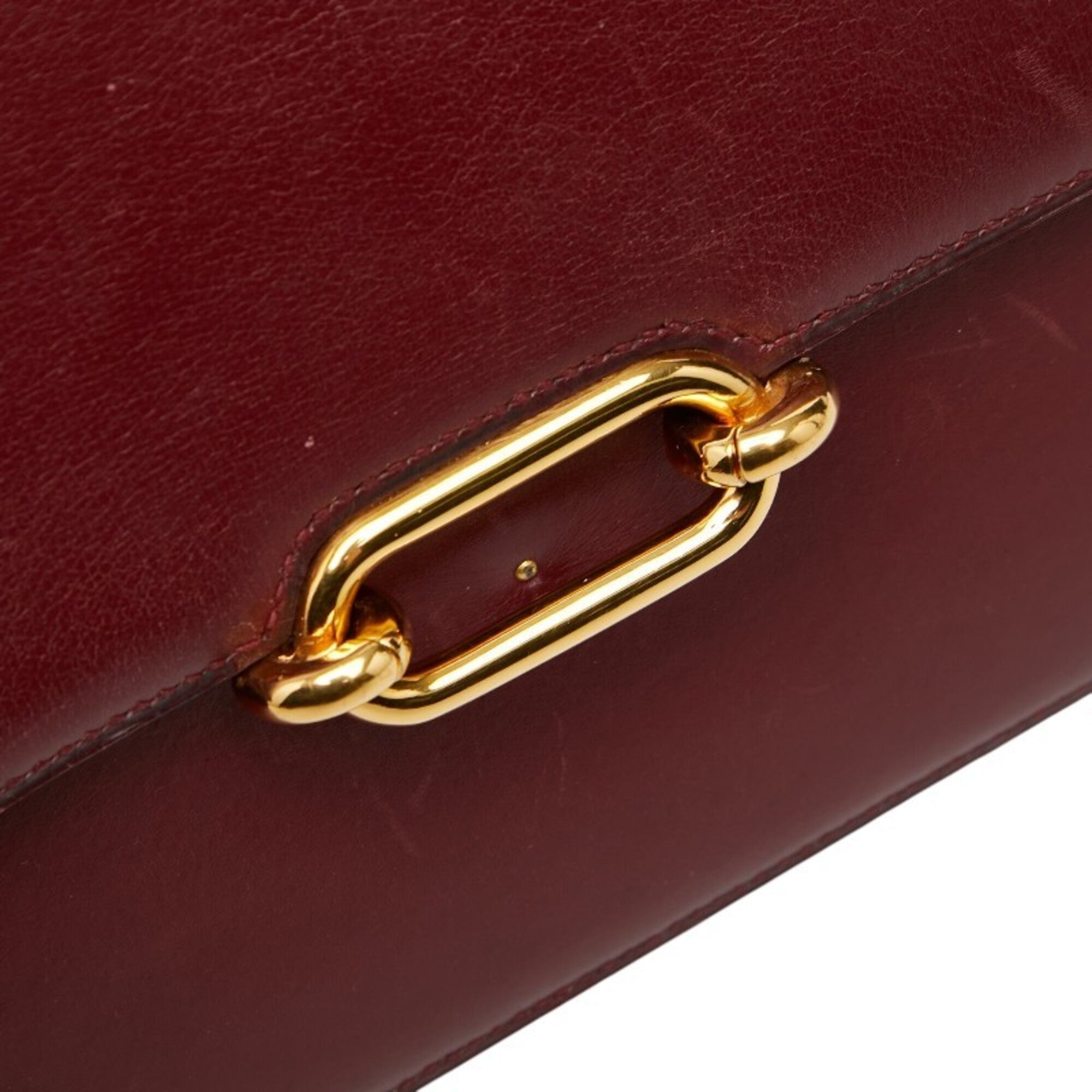 Hermes Fonsbelle Wine Box Calf Leather Shoulder Bag (Pre-Owned)