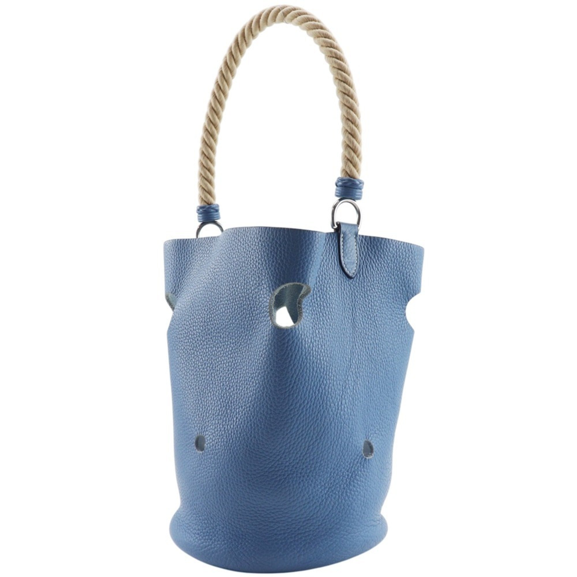 Hermes Blue Blue Jean Taurillon Clemence Leather Shoulder Bag (Pre-Owned)