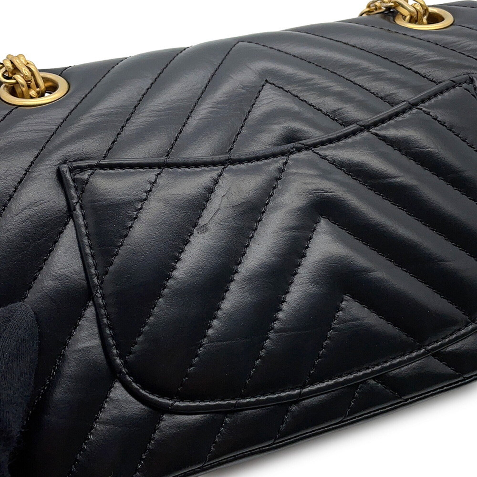 Chanel 2.55 Black Handbag Shoulder Bag (Pre-Owned)