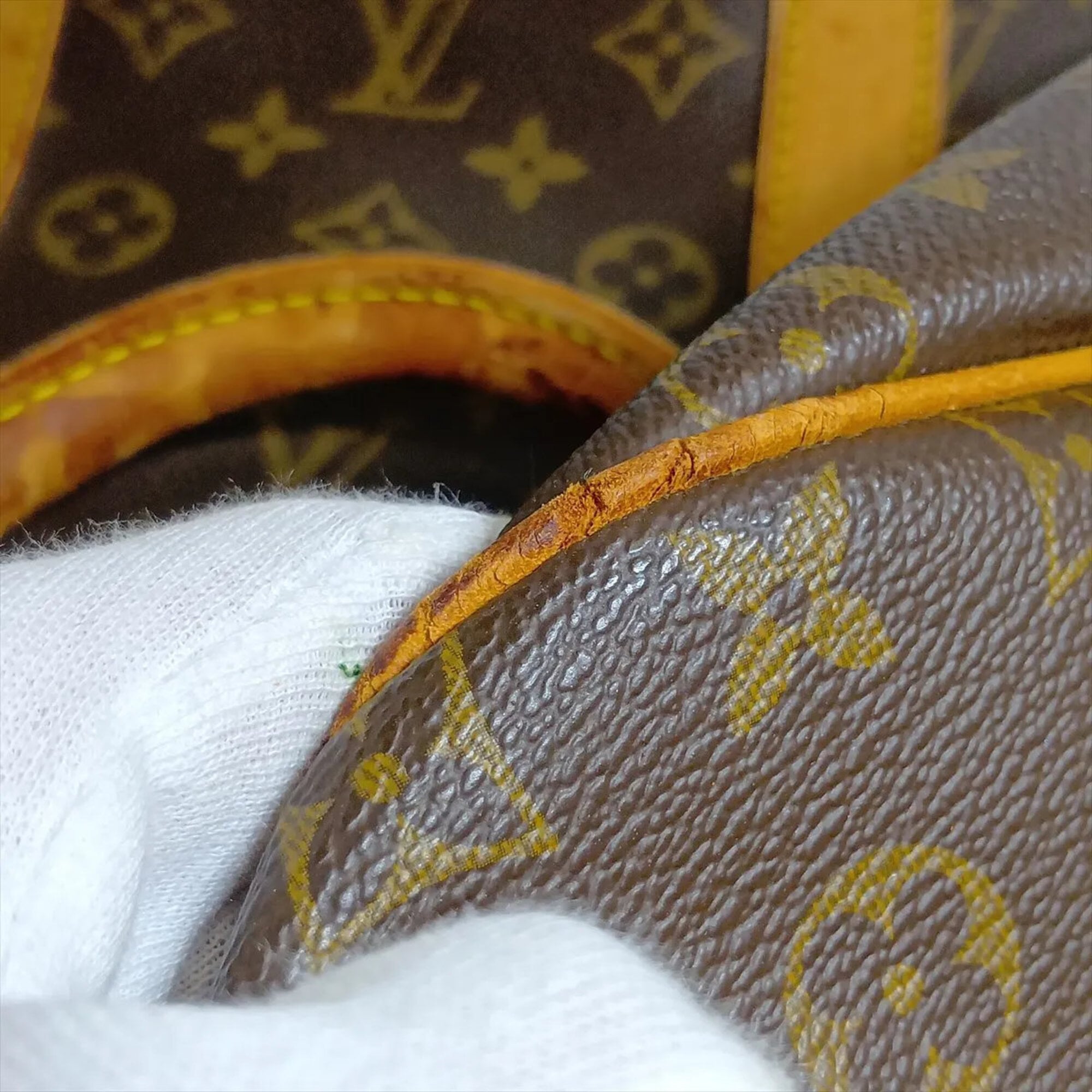 Louis Vuitton Brown Leather Coated Canvas Boston Bag Tote Bag (Pre-Owned)