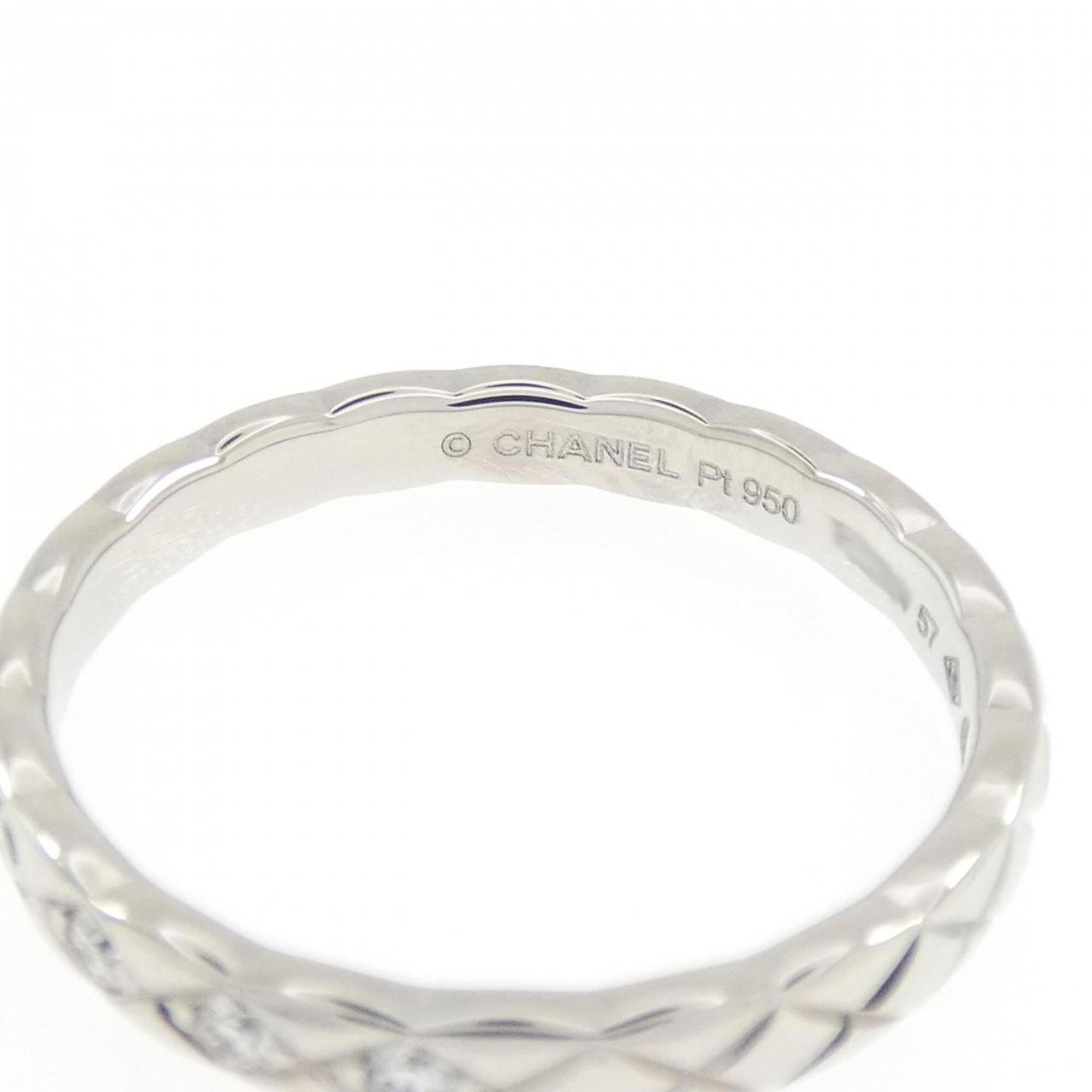 Chanel Platinum Platinum 950 Band Ring (Pre-Owned)