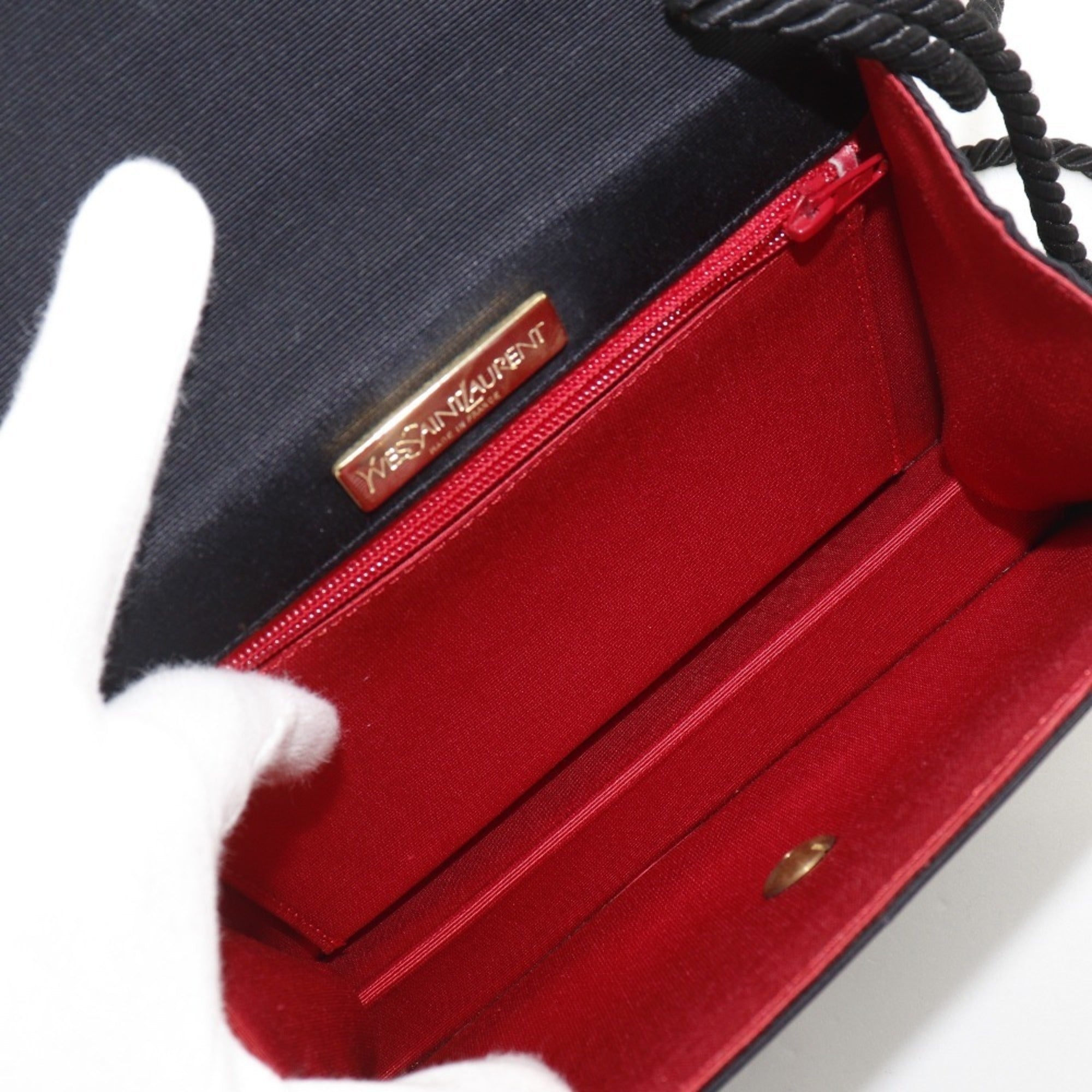 Yves Saint Laurent Black Cotton Shoulder Bag (Pre-Owned)