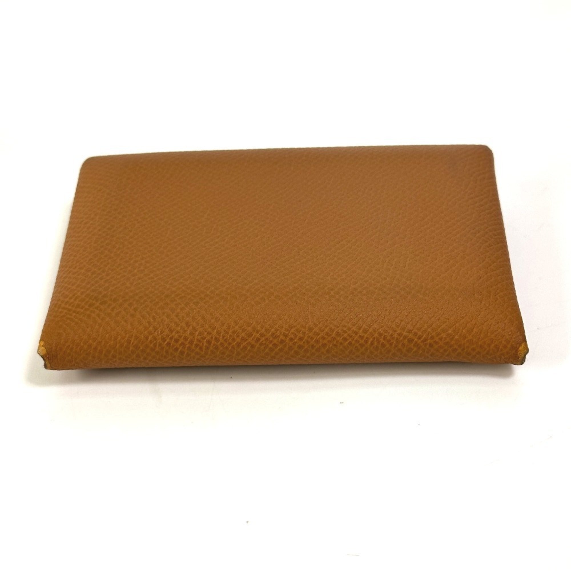 Hermes Brown Gold Brown Epsom Leather Coin Purse/Coin Case (Pre-Owned)