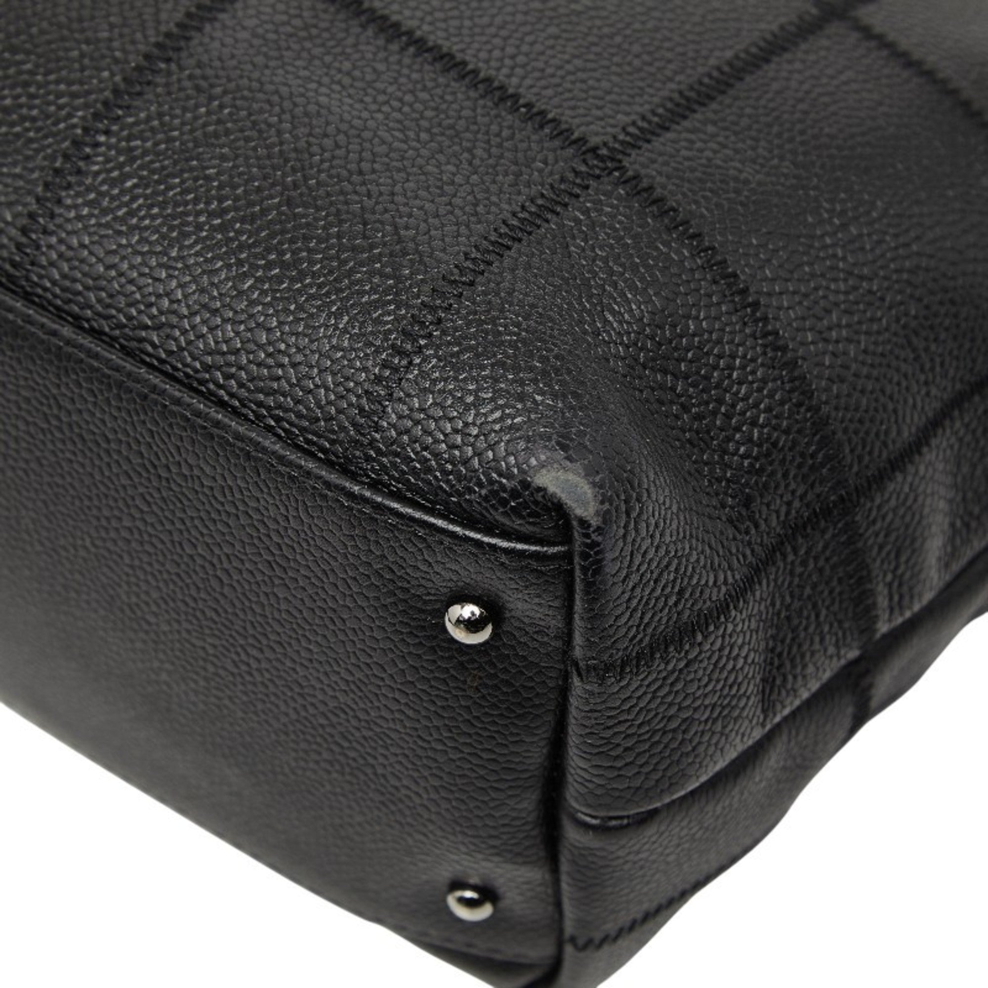 Chanel Black Grained Calfskin Handbag Tote Bag (Pre-Owned)