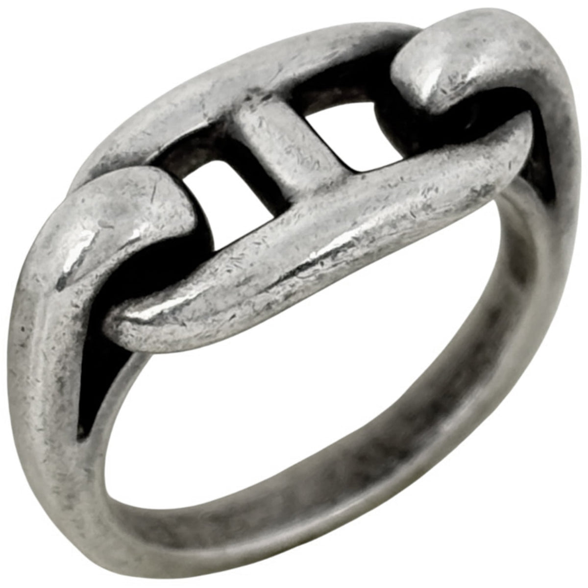 Hermes Silver Silver 925 Band Ring (Pre-Owned)
