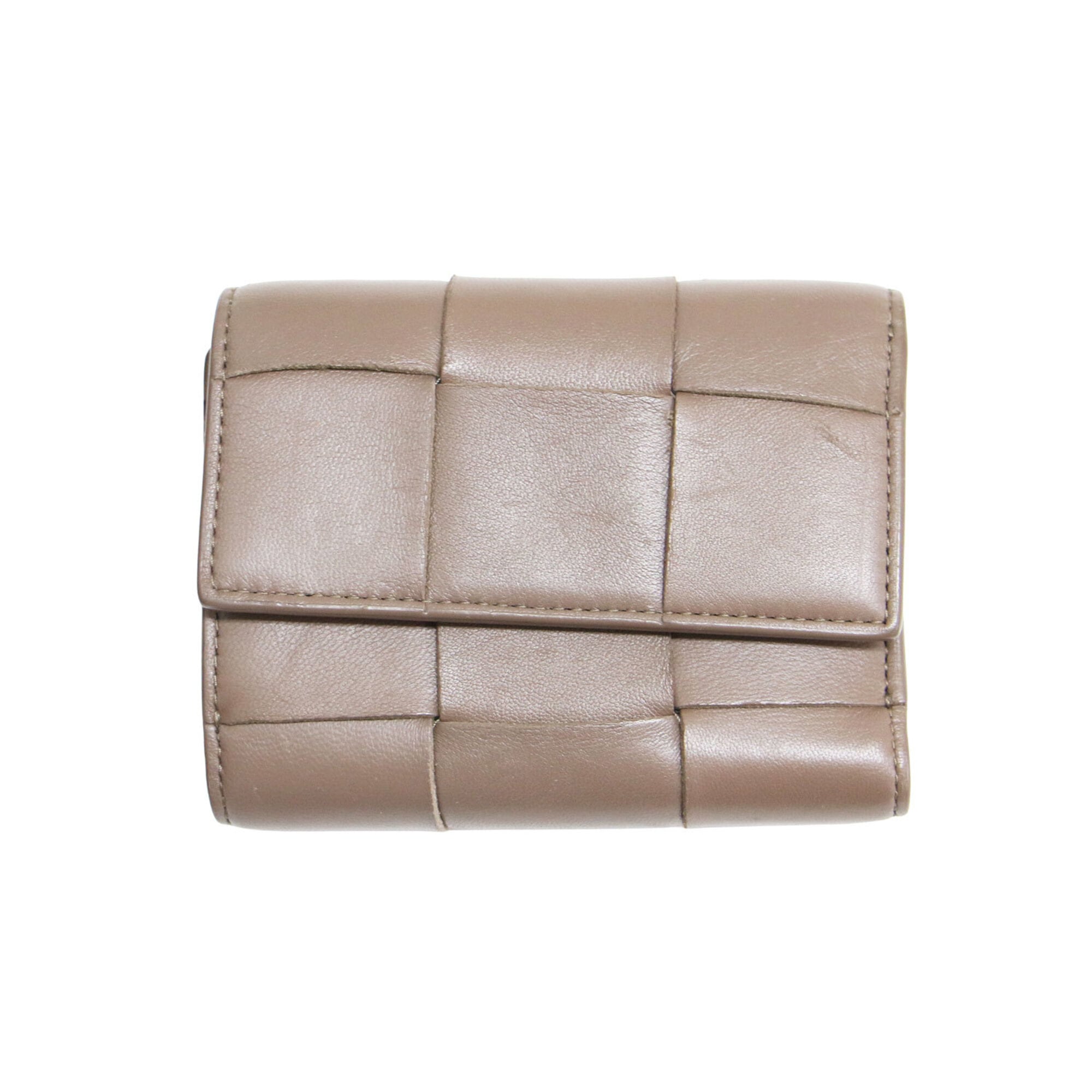 Bottega Veneta Brown Leather Wallet (Tri-Fold) (Pre-Owned)