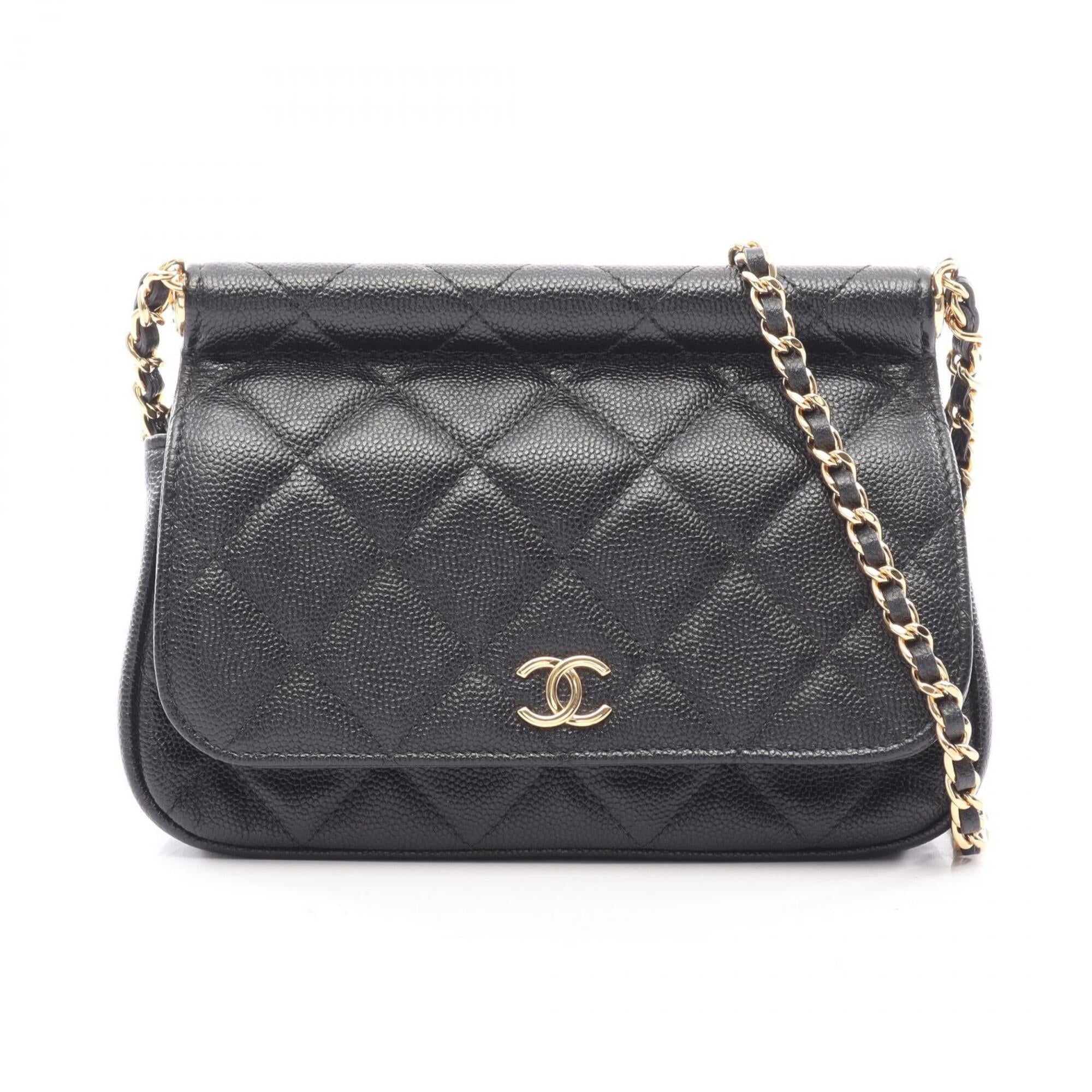 Chanel Black Grained Calfskin Handbag Shoulder Bag (Pre-Owned)