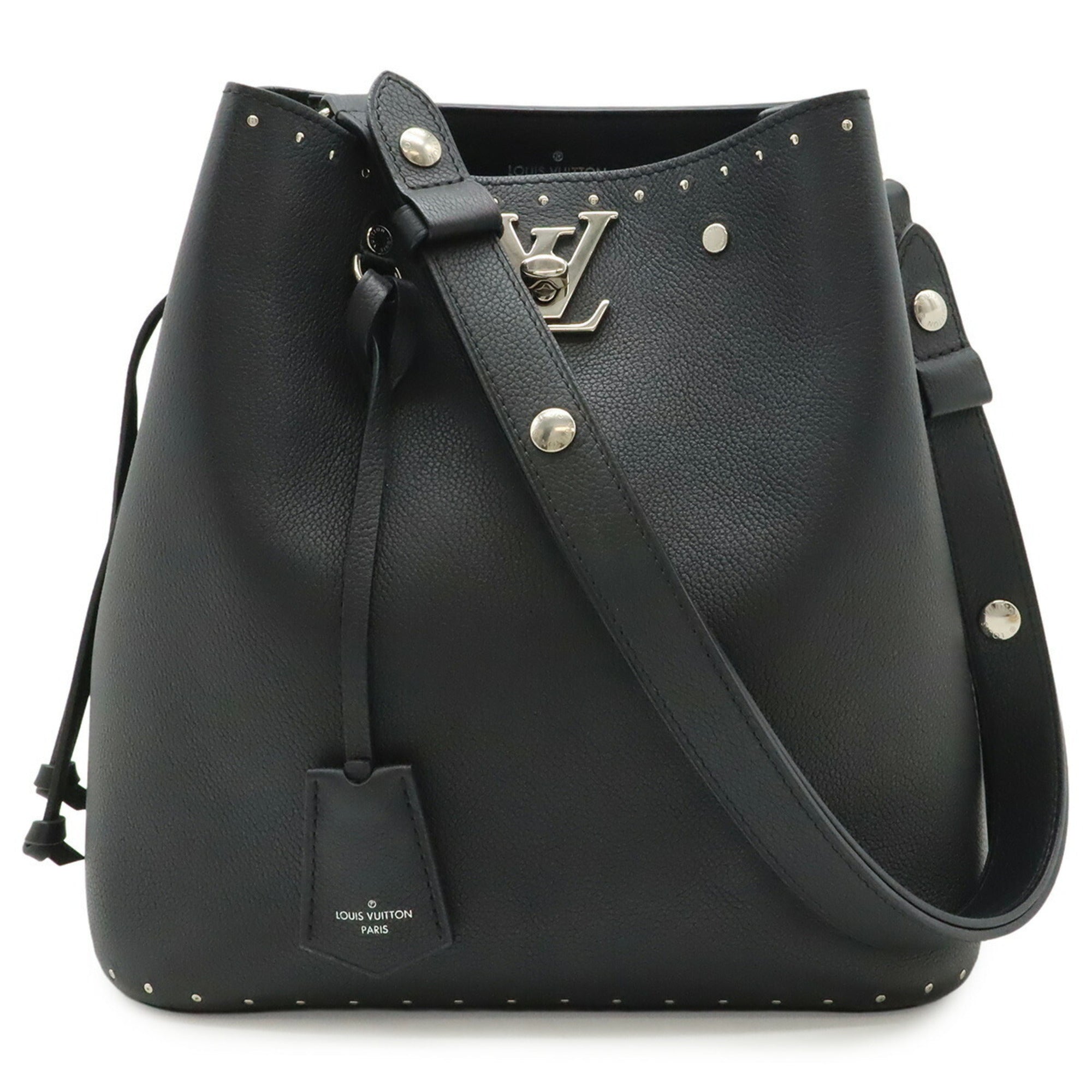 Louis Vuitton Black Noir Leather Shoulder Bag (Pre-Owned)