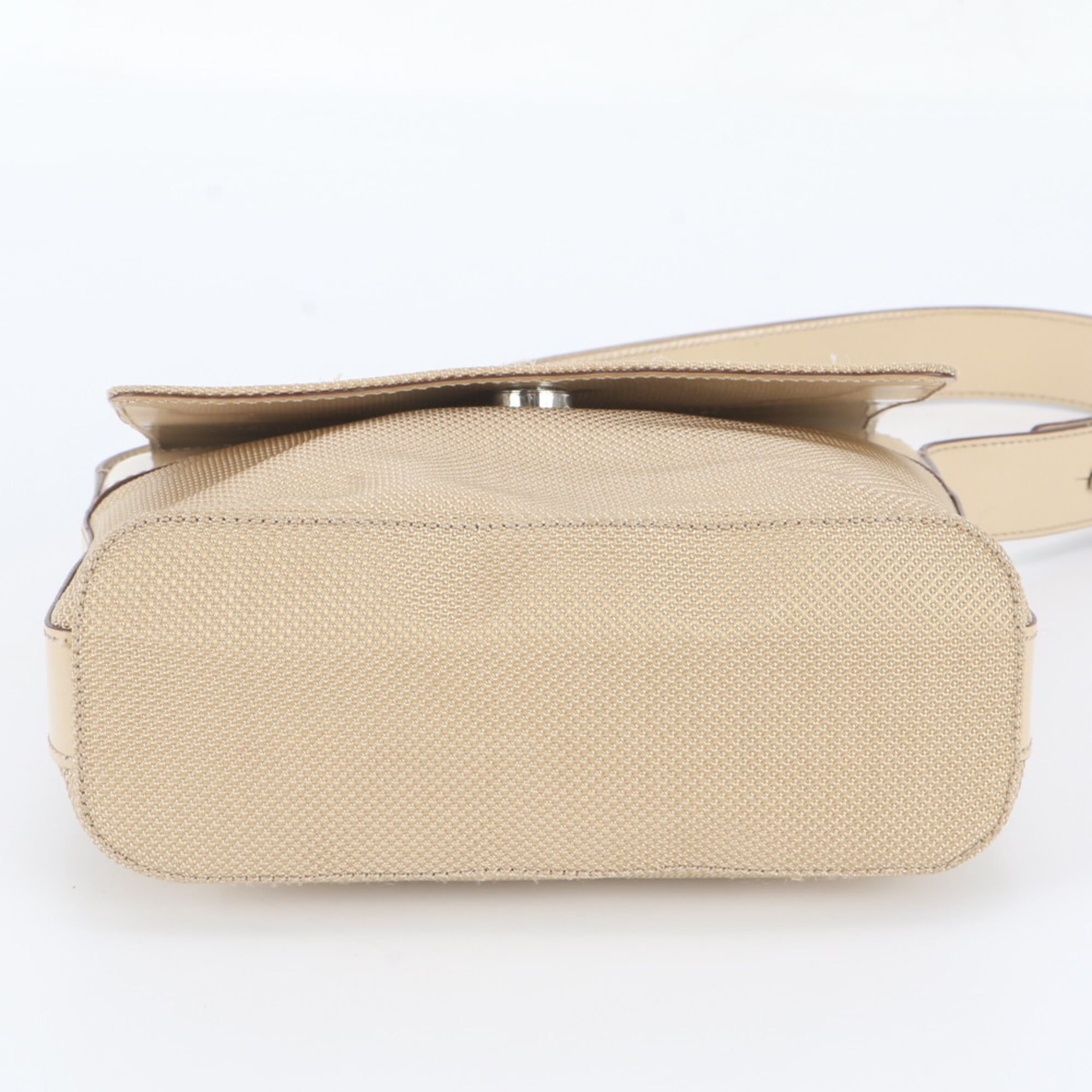 Celine Beige Leather Canvas Crossbody Bag Handbag Shoulder Bag Tote Bag (Pre-Owned)