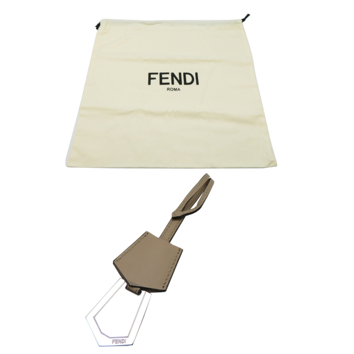 Fendi Beige Light Blue Leather Handbag (Pre-Owned)