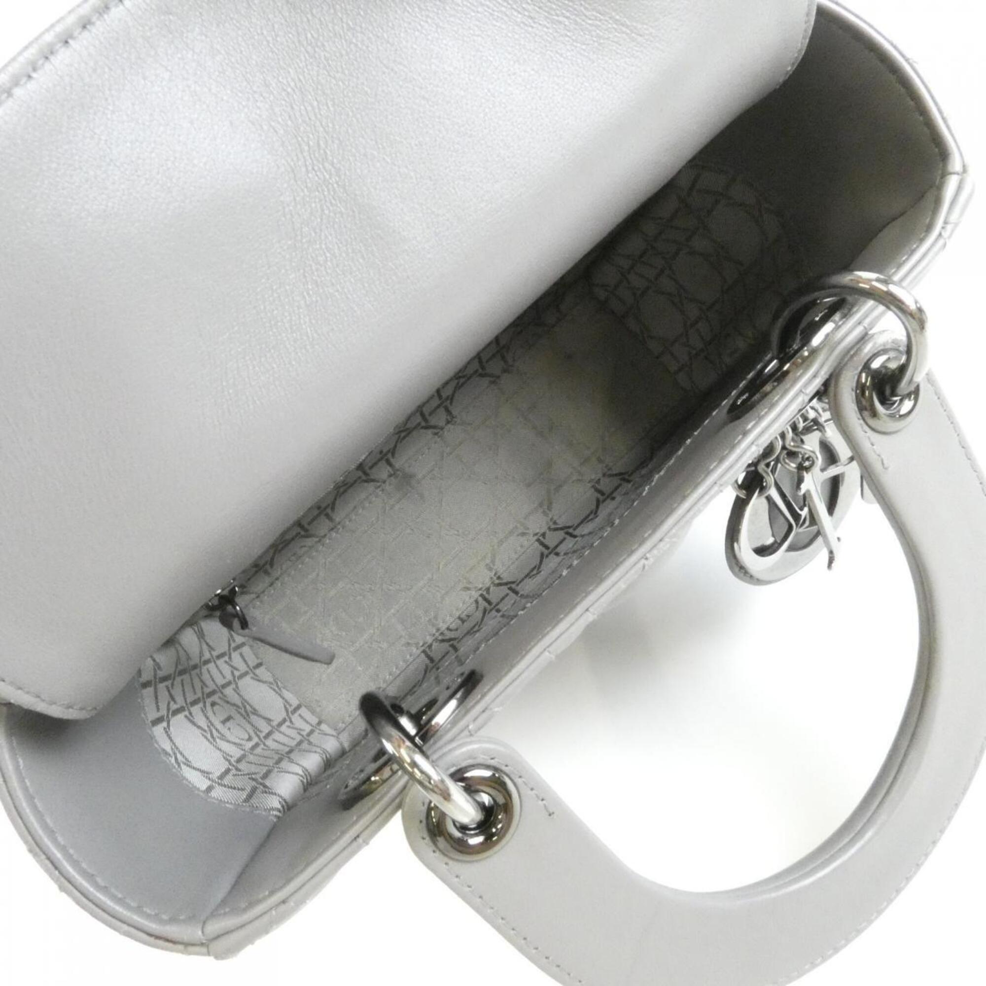 Christian Dior Gray Leather Handbag (Pre-Owned)