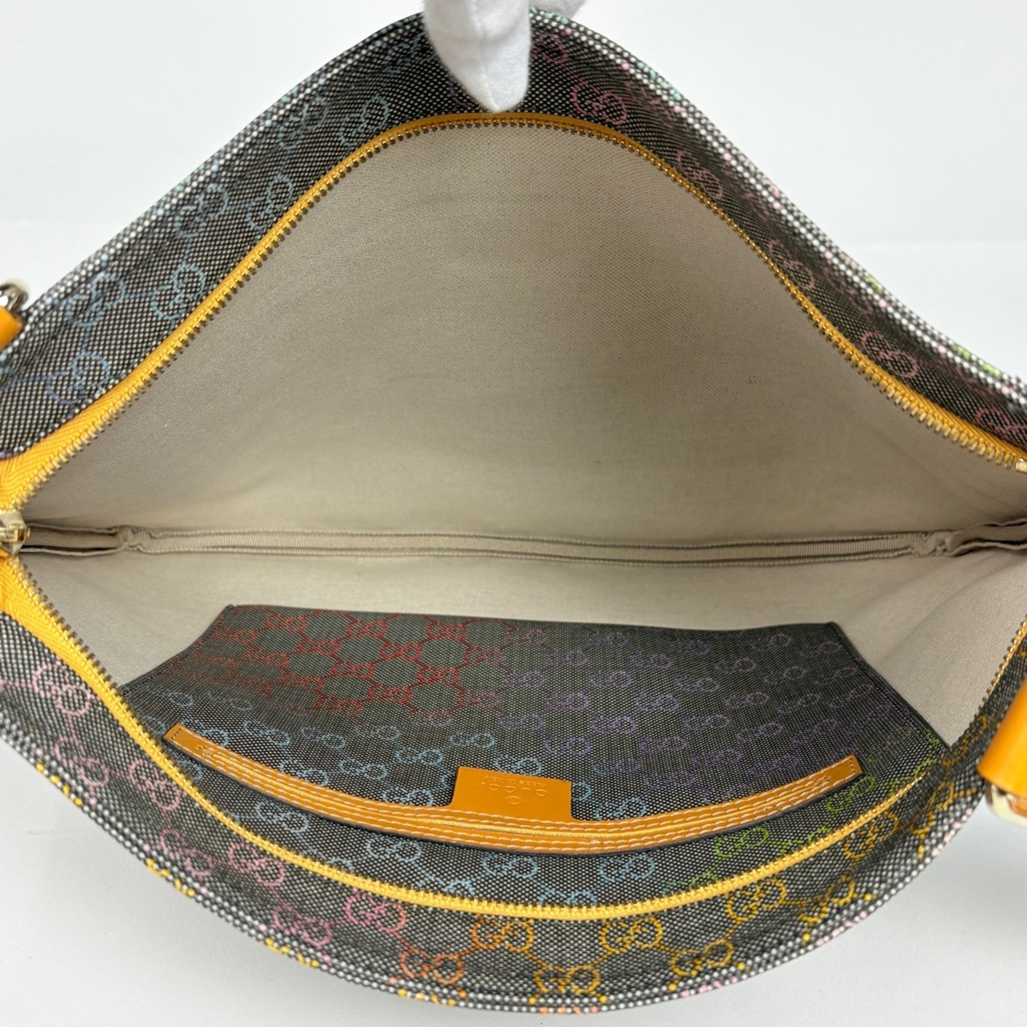 Gucci Multi-Color Coated Canvas Leather Shoulder Bag (Pre-Owned)