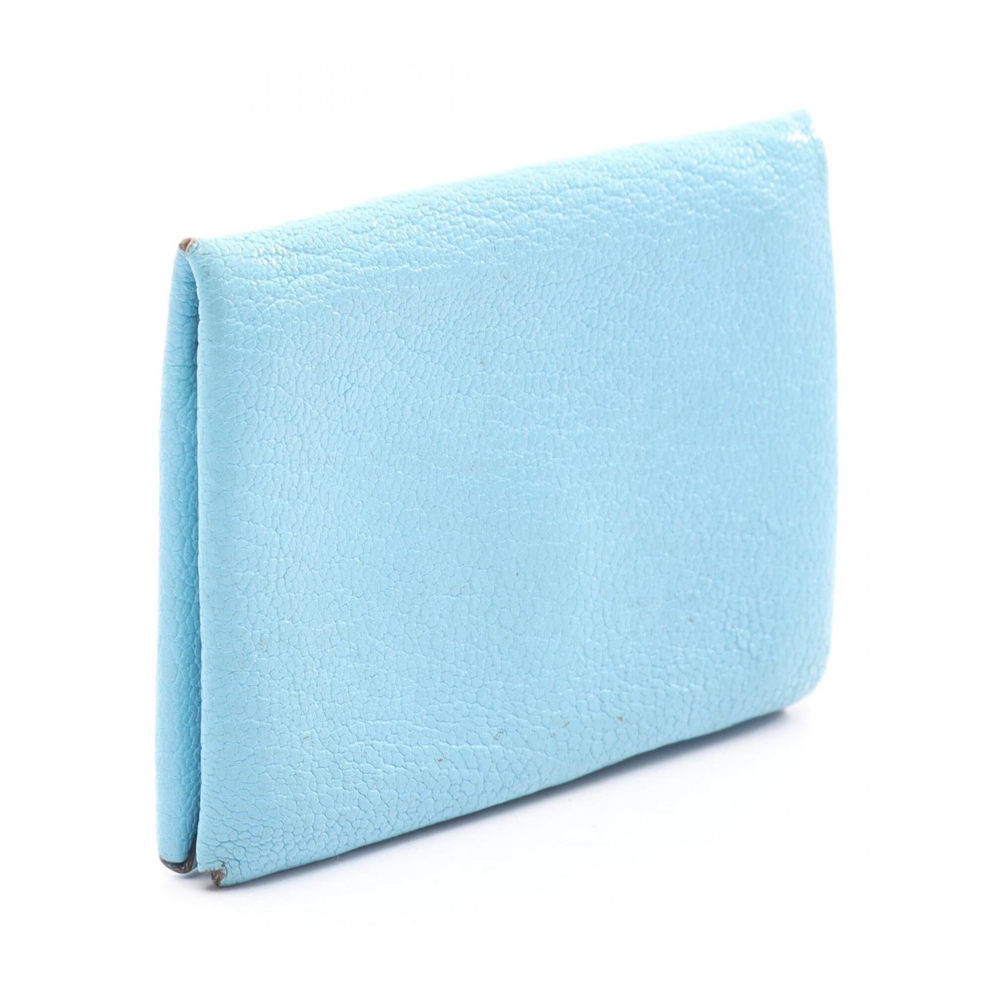 Hermes Blue Celeste Chevre Leather Coin Purse/Coin Case (Pre-Owned)