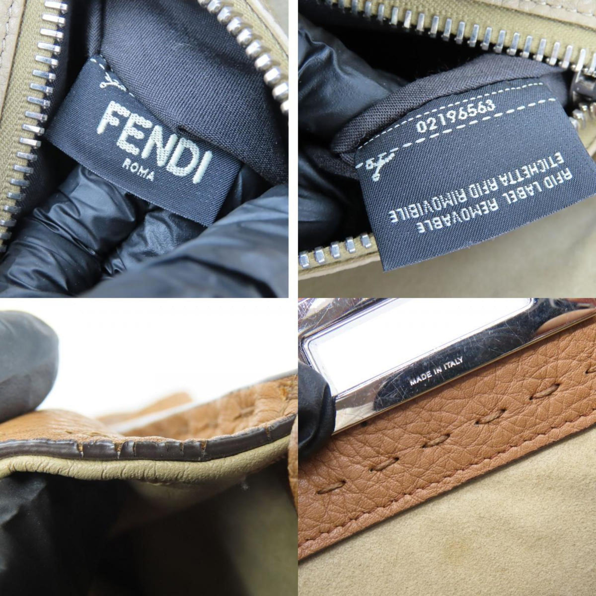 Fendi Brown Leather Handbag Shoulder Bag (Pre-Owned)