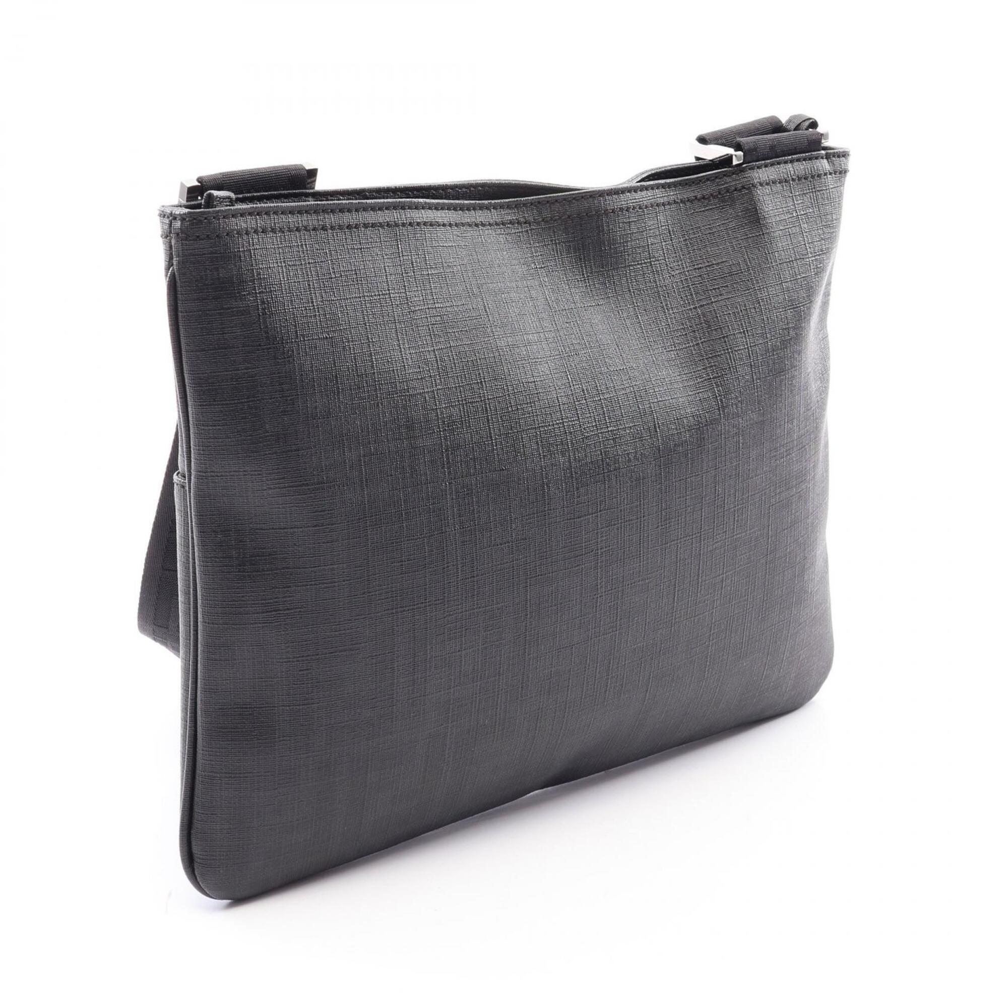 Fendi Zucca Black Coated Canvas Handbag Shoulder Bag (Pre-Owned)