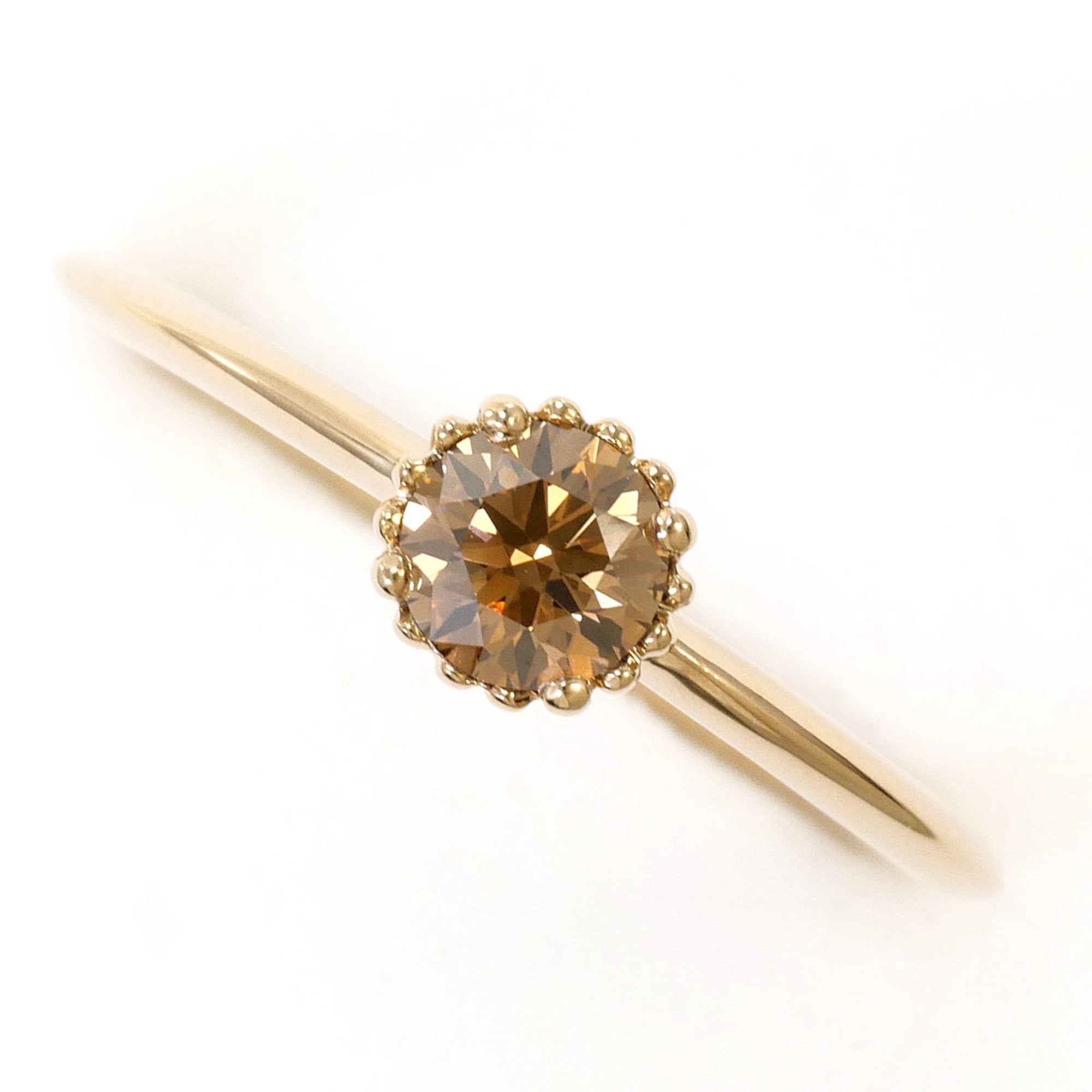 Unbranded Brown Yellow Gold Yellow Gold (18K) Band Ring (Pre-Owned)