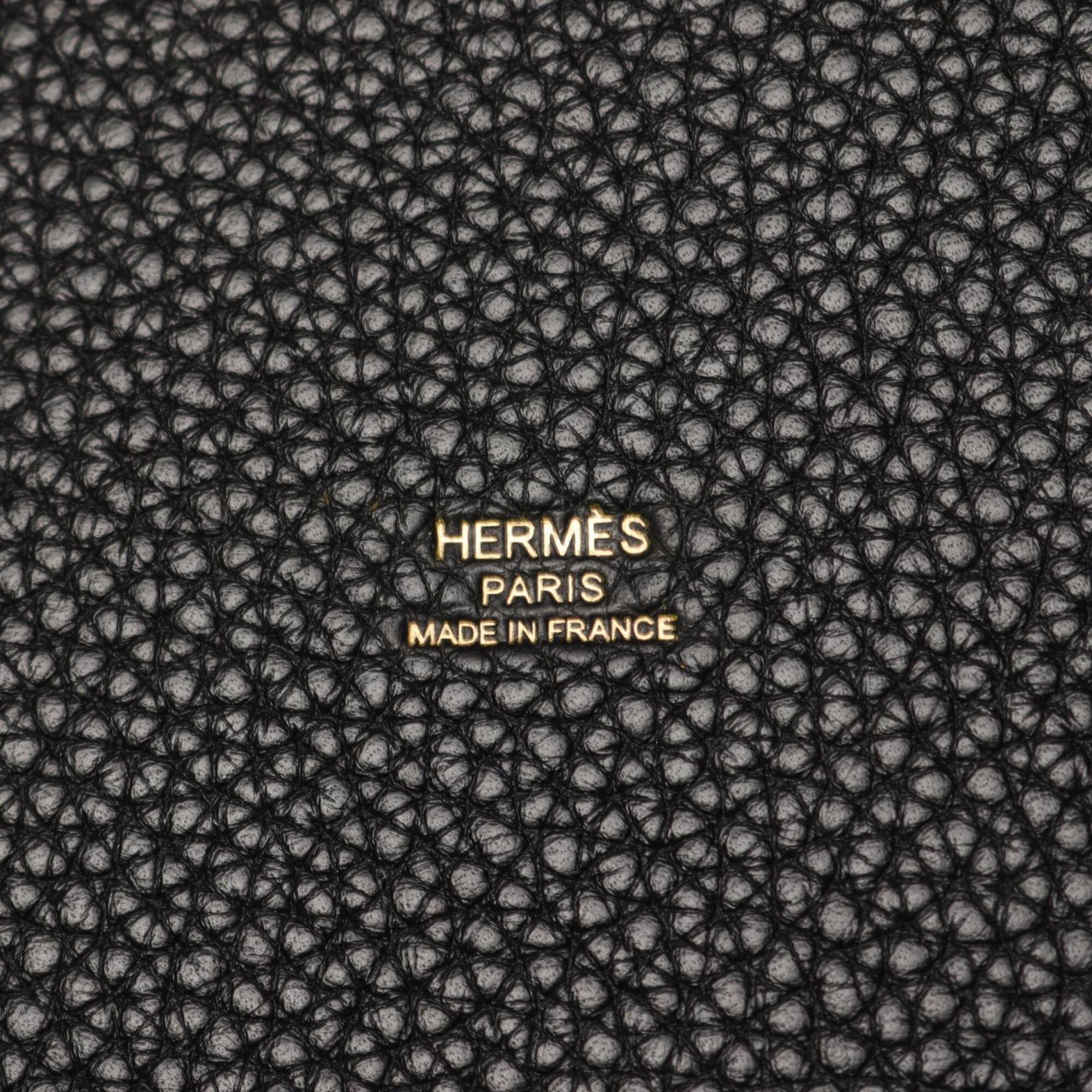 Hermes Black Taurillon Clemence Leather Handbag (Pre-Owned)
