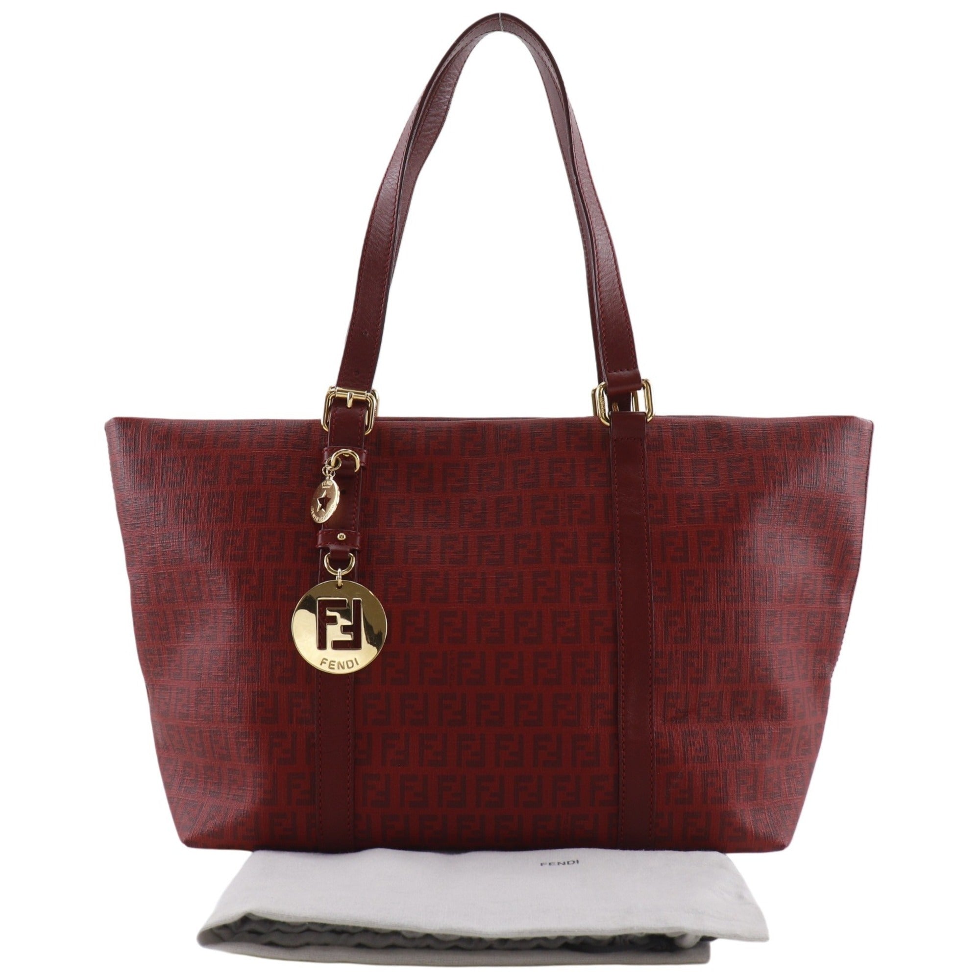 Fendi Zucchino Red Color Pvc Tote Bag (Pre-Owned)