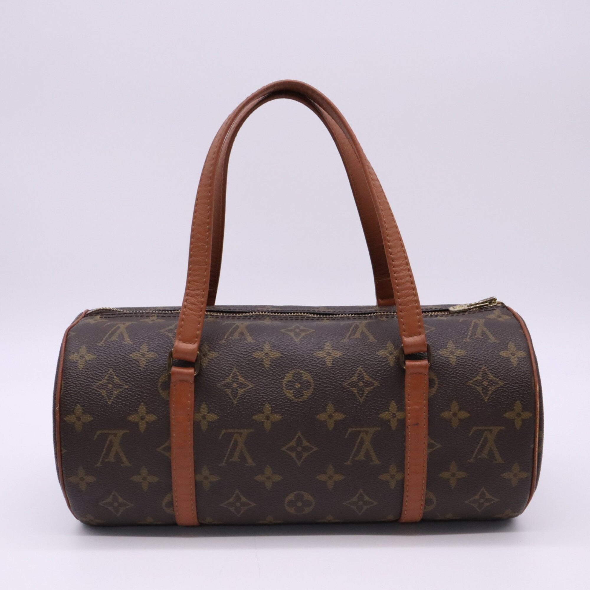 Louis Vuitton Monogram Beige Brown Coated Canvas Leather Handbag (Pre-Owned)