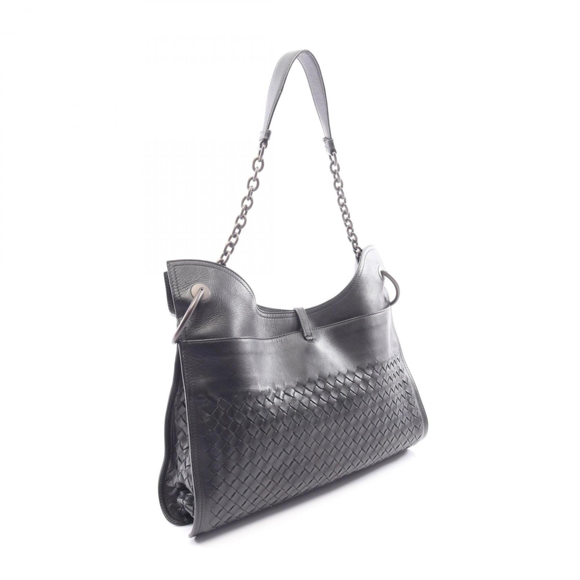 Bottega Veneta Black Intrecciato Handbag Shoulder Bag (Pre-Owned)