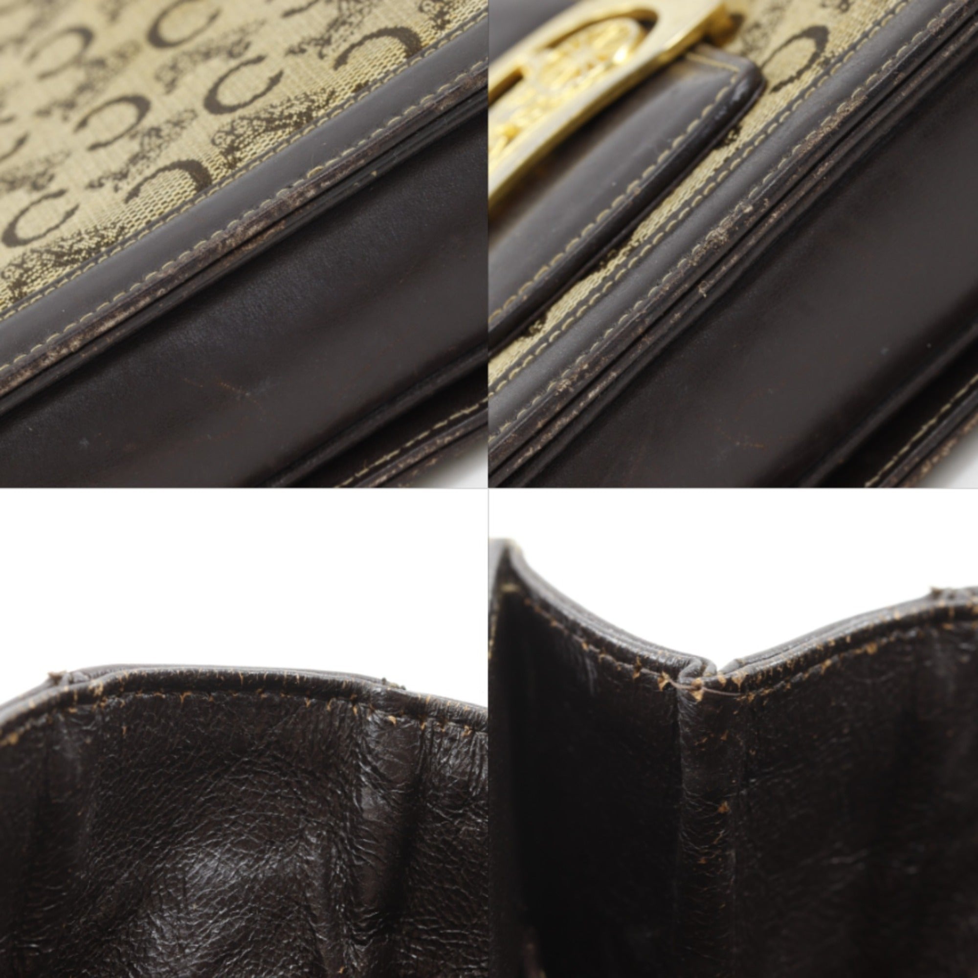 Celine Brown Canvas Shoulder Bag (Pre-Owned)