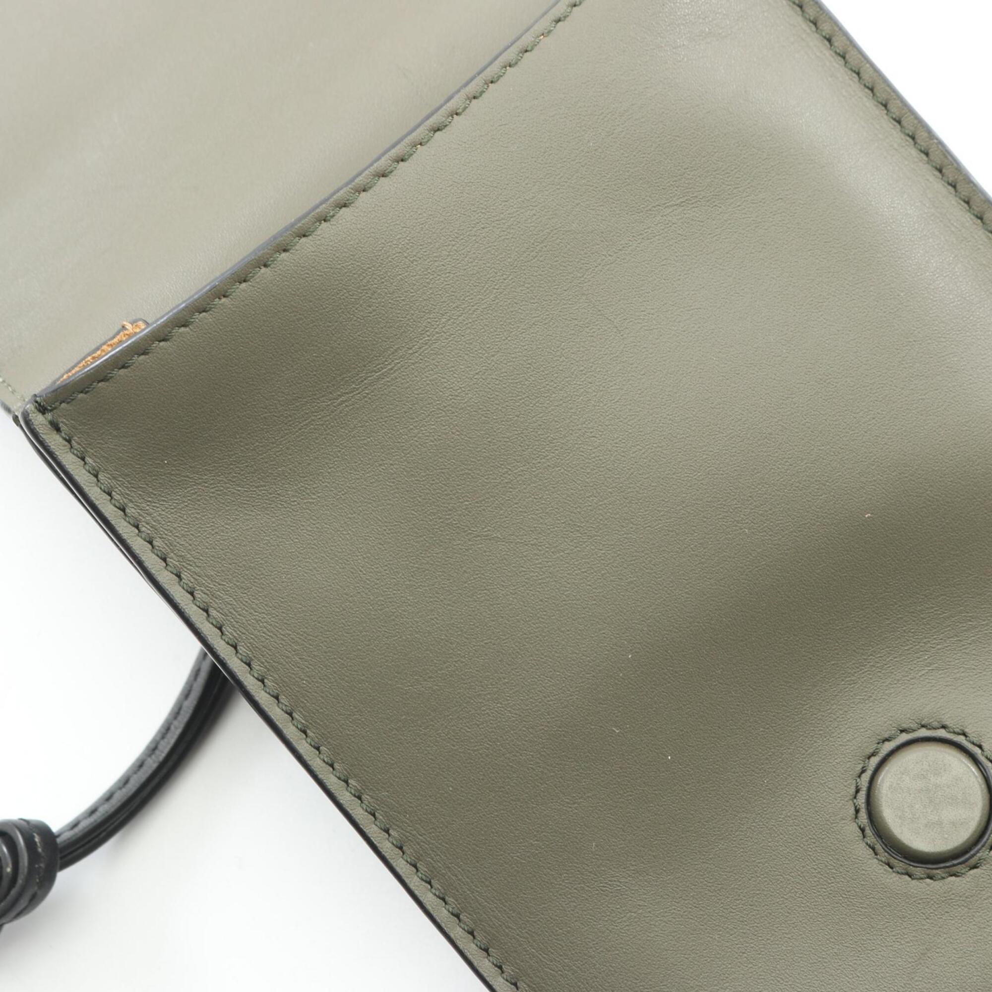 Loewe Black Khaki Leather Shoulder Bag Sling Bag (Pre-Owned)