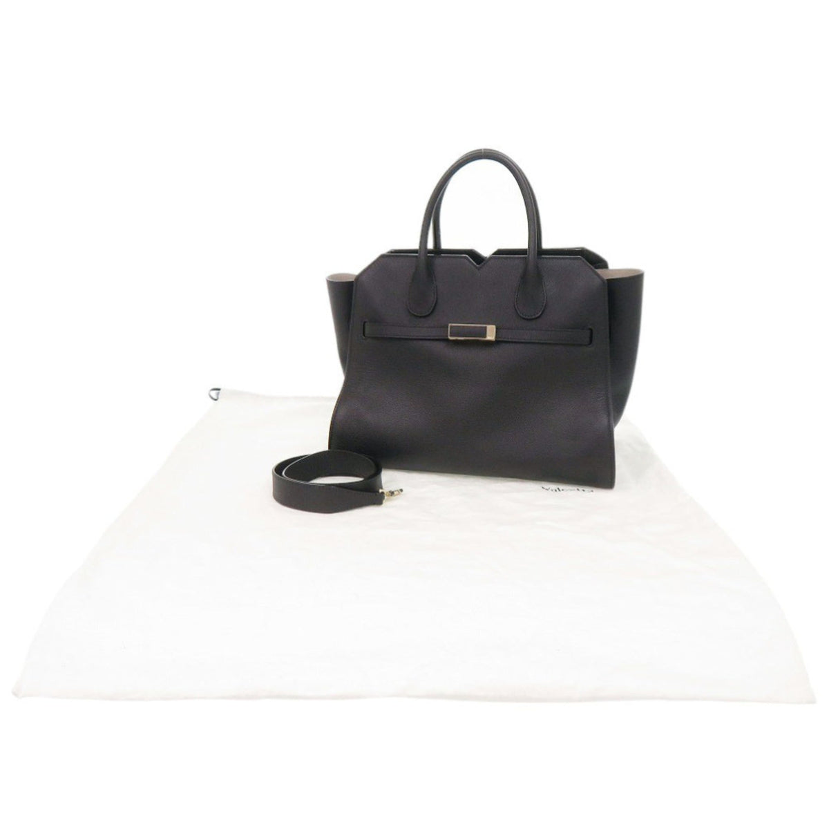 Valextra Black Leather Handbag (Pre-Owned)