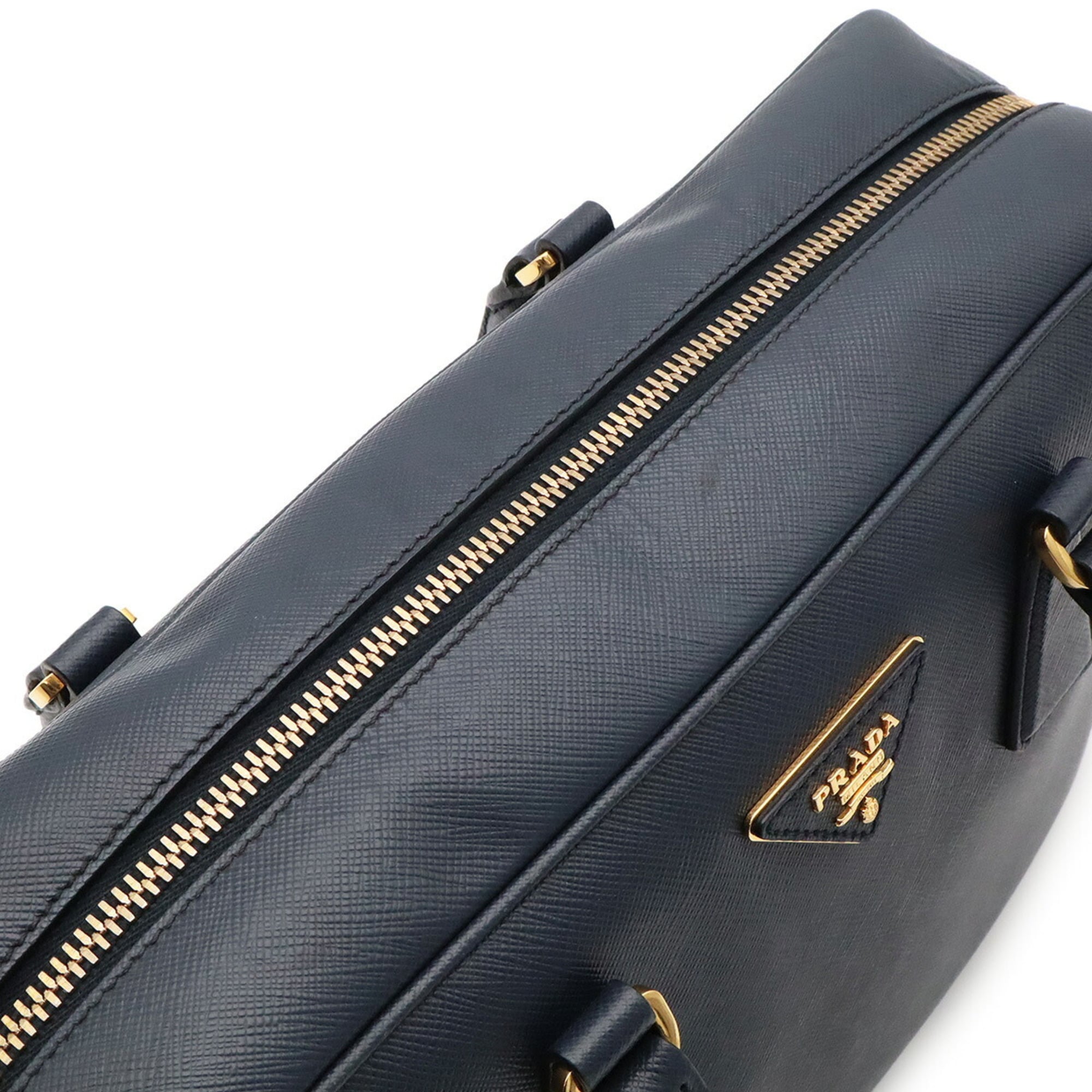 Prada Saffiano Navy Saffiano Handbag Shoulder Bag (Pre-Owned)
