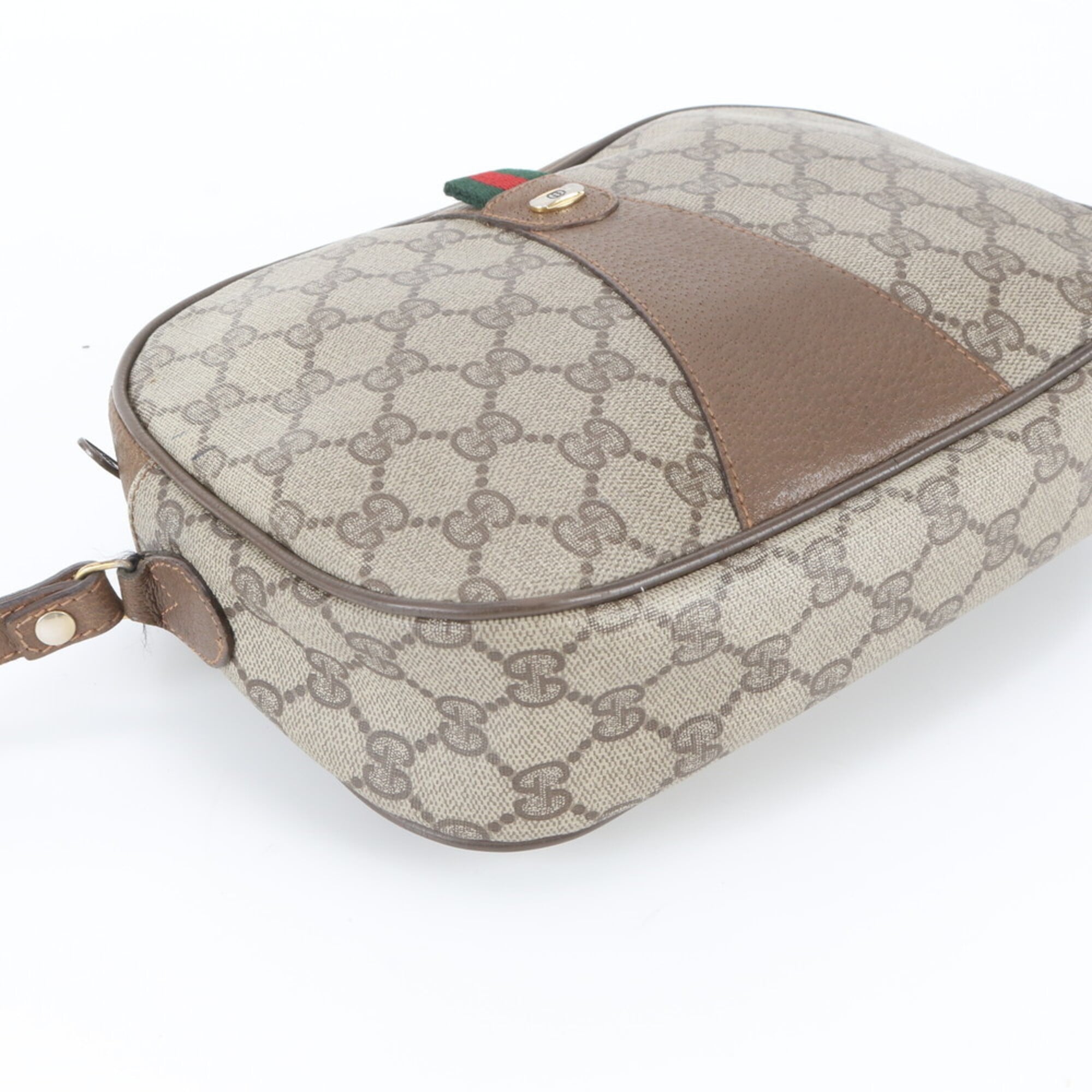 Gucci Beige Leather Coated Canvas Clutch Bag Pouch (Pre-Owned)