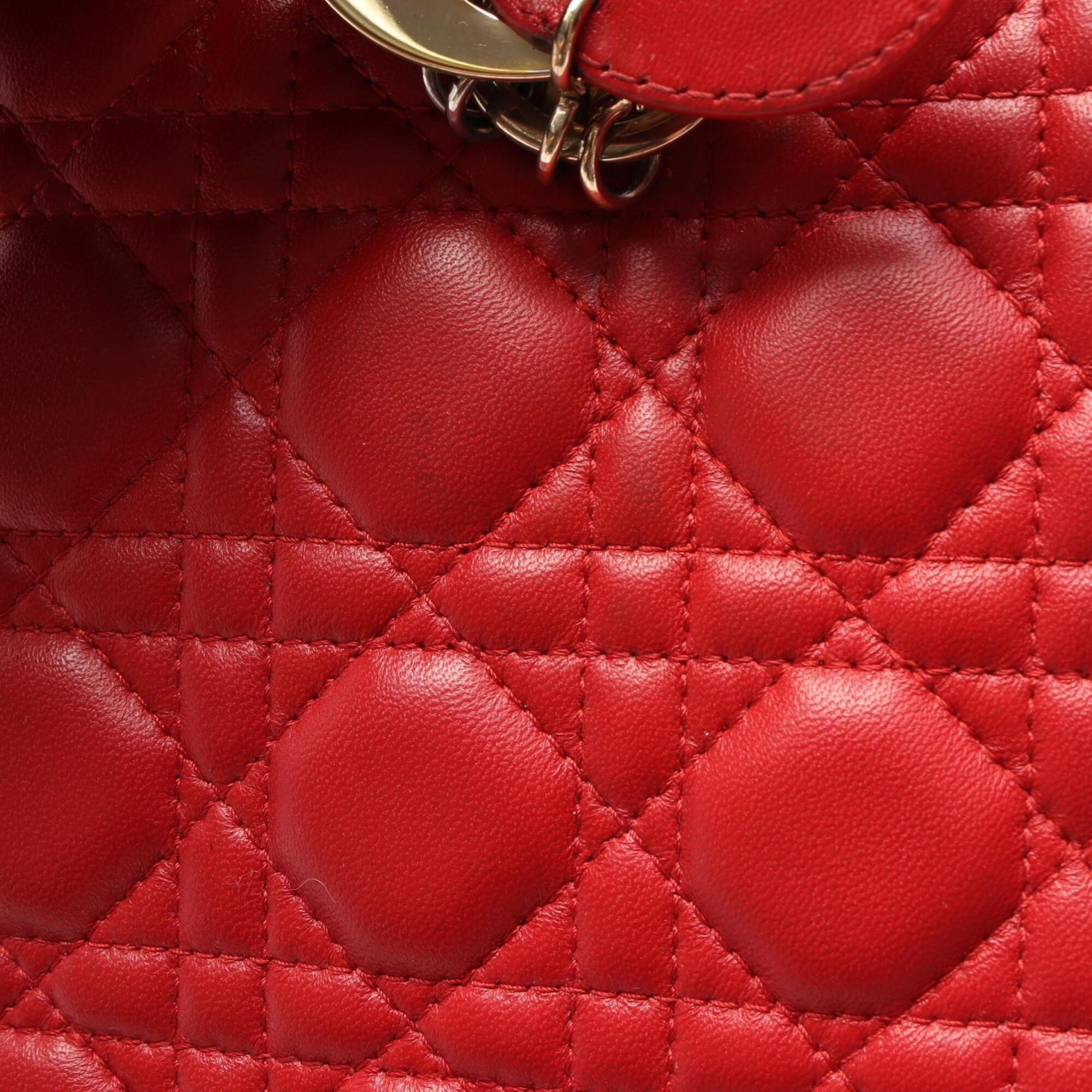Christian Dior Red Color Leather Handbag (Pre-Owned)