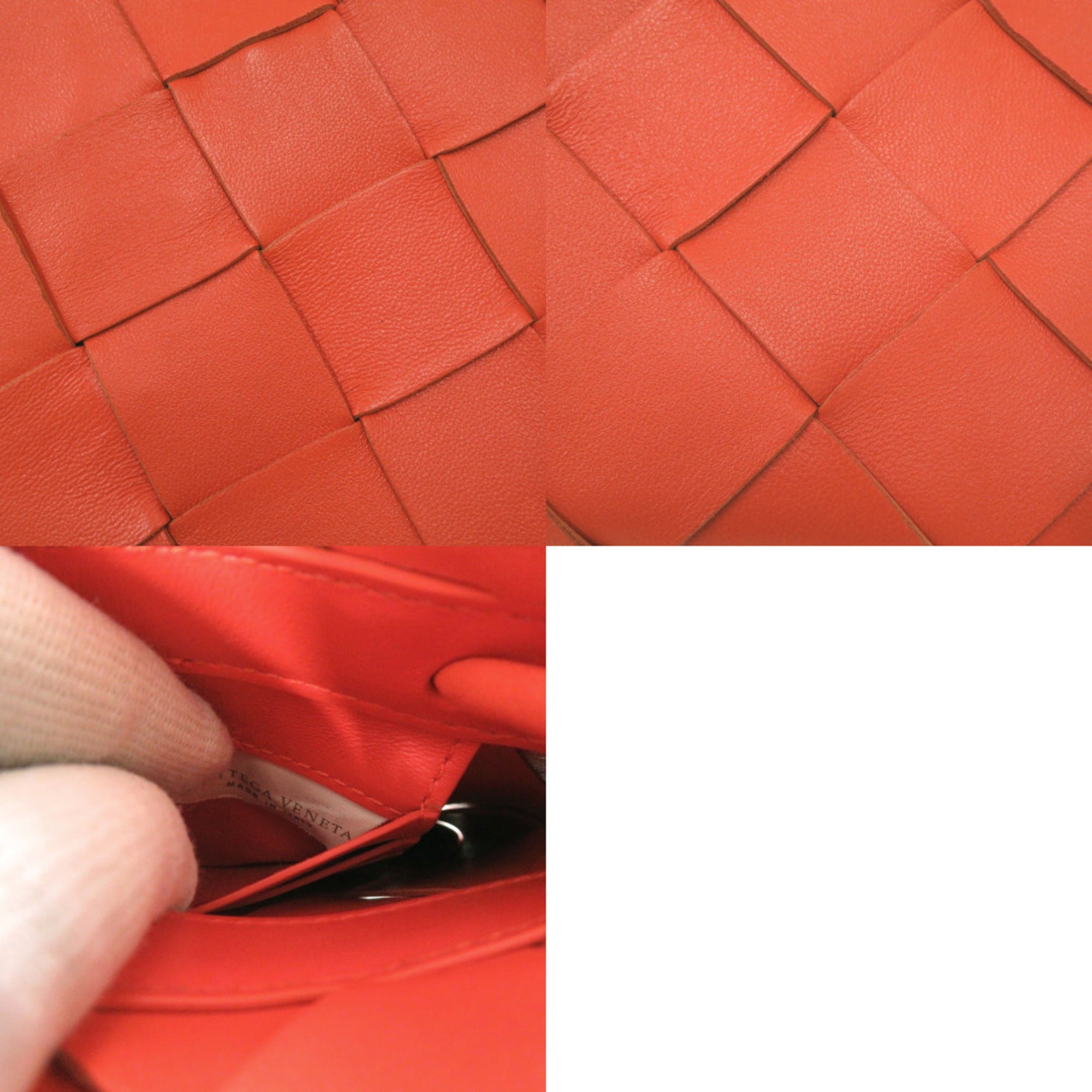 Bottega Veneta Orange Intrecciato Shoulder Bag (Pre-Owned)