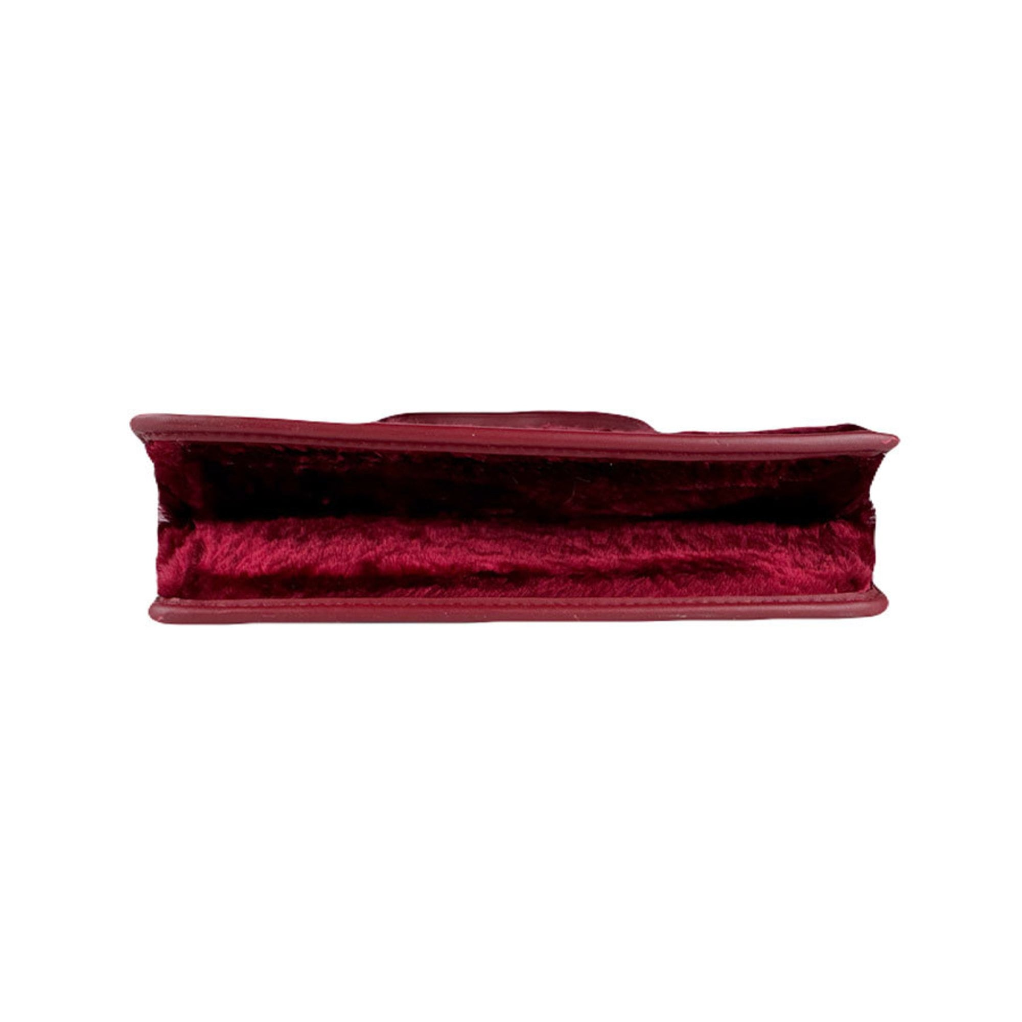Fendi Red Color Fur Shoulder Bag (Pre-Owned)
