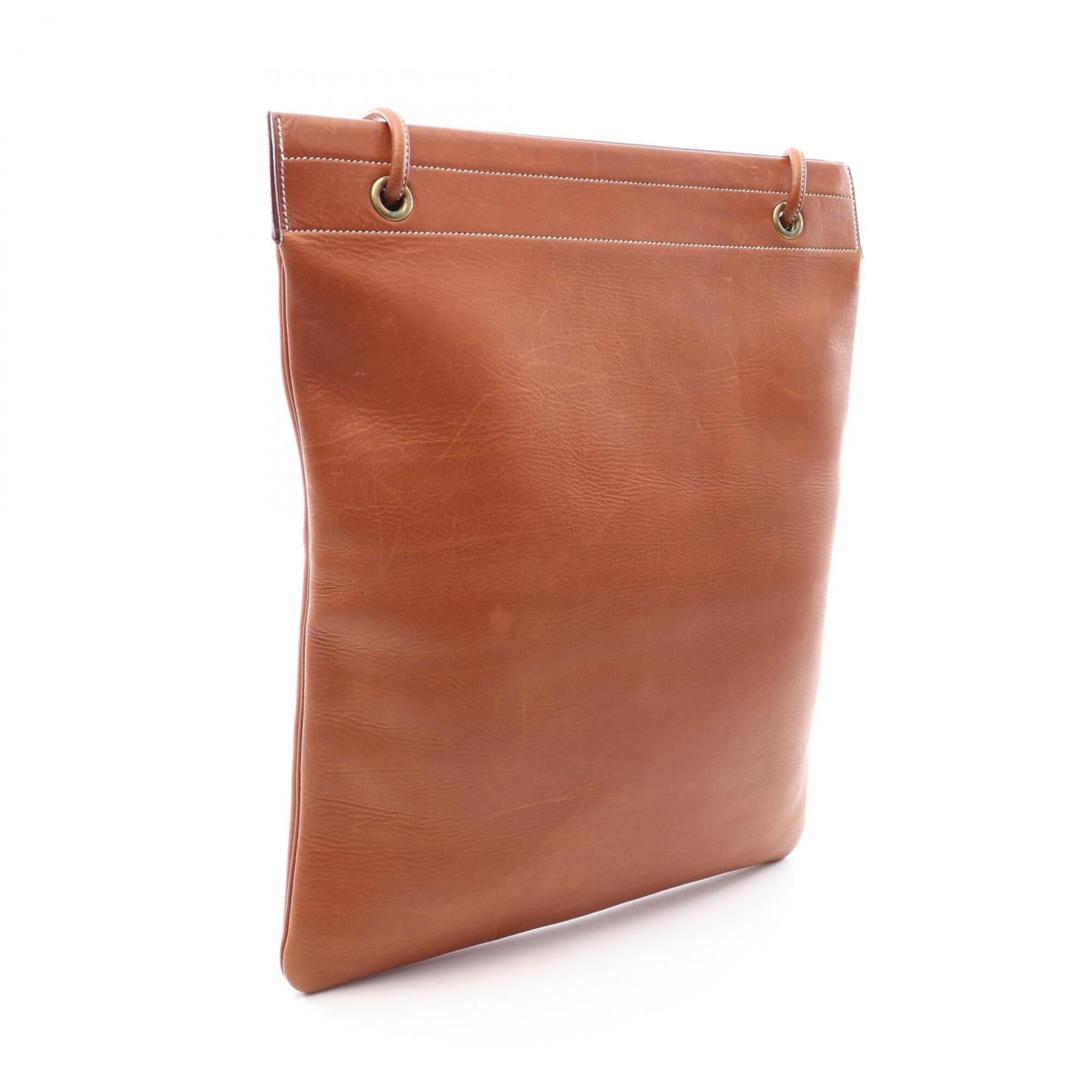 Hermes Brown Fauve Barenia Leather Handbag Shoulder Bag (Pre-Owned)
