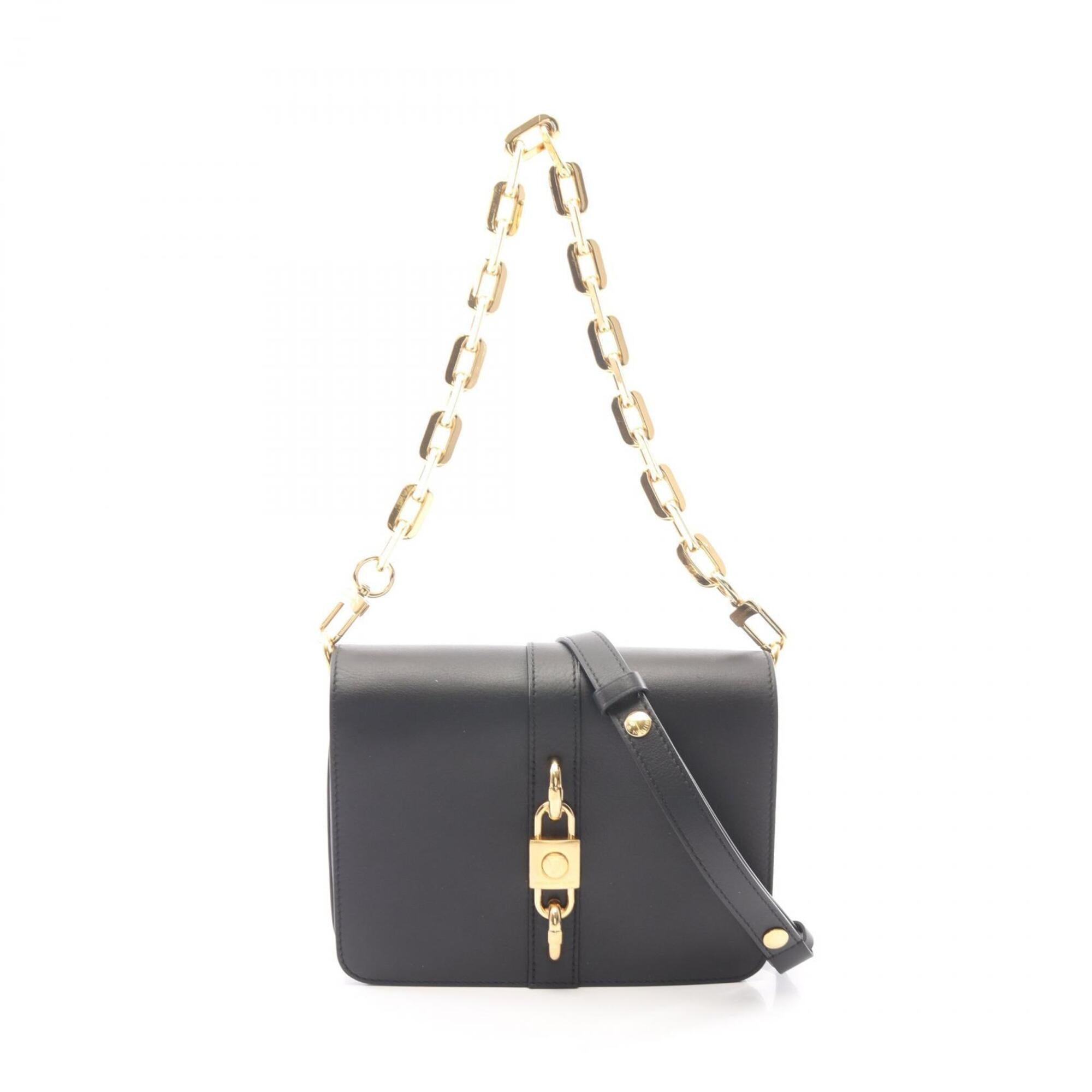 Louis Vuitton Black Leather Handbag (Pre-Owned)