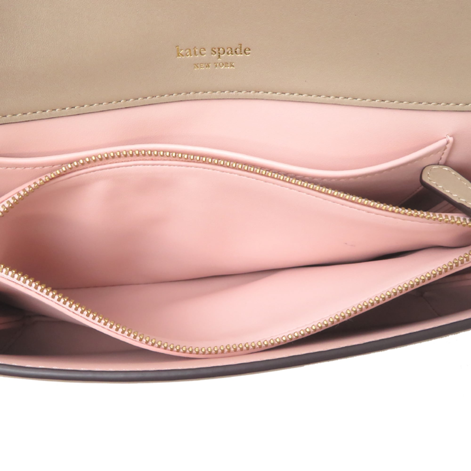 Kate Spade Beige Leather Shoulder Bag (Pre-Owned)