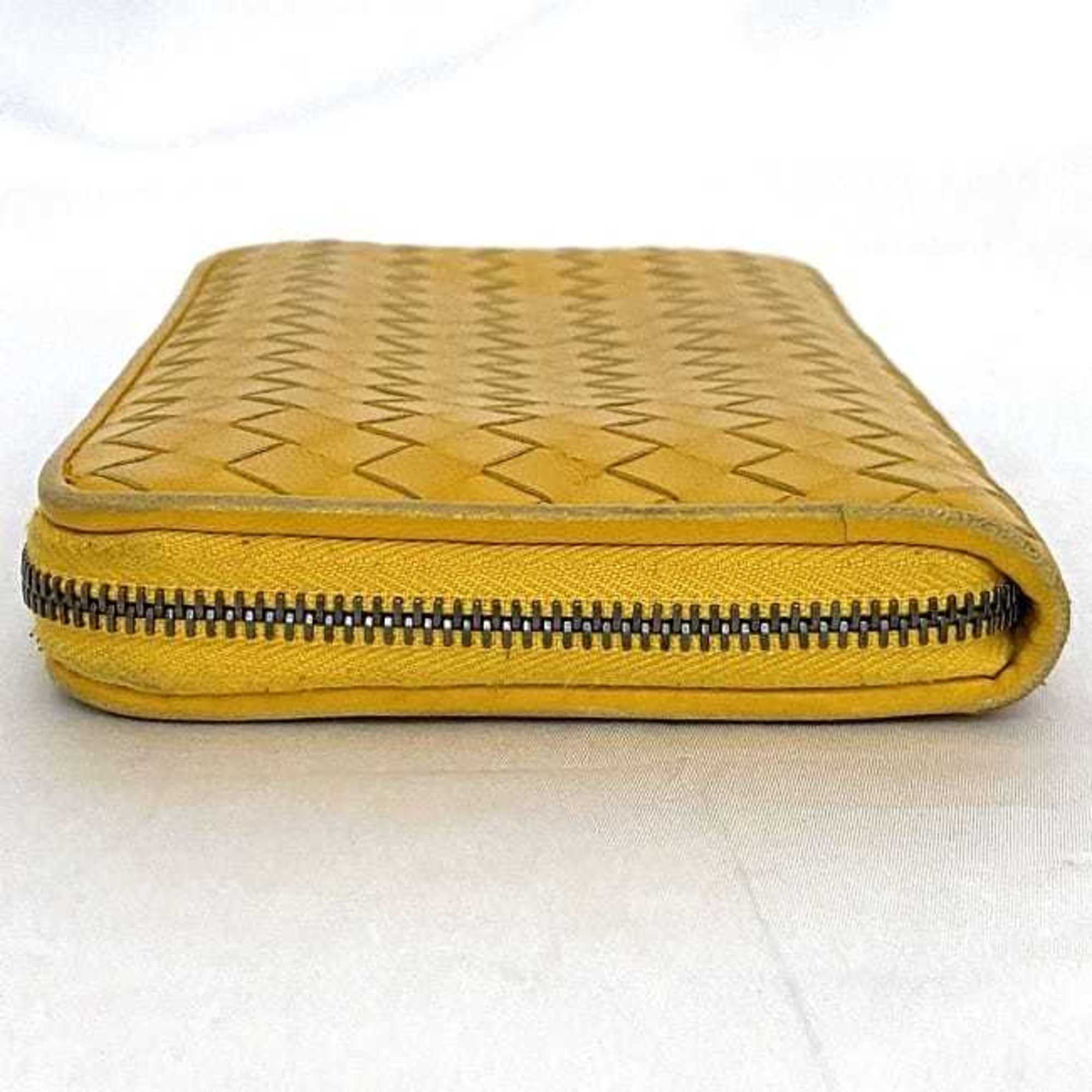 Bottega Veneta Yellow Leather Long Wallet (Bi-Fold) (Pre-Owned)