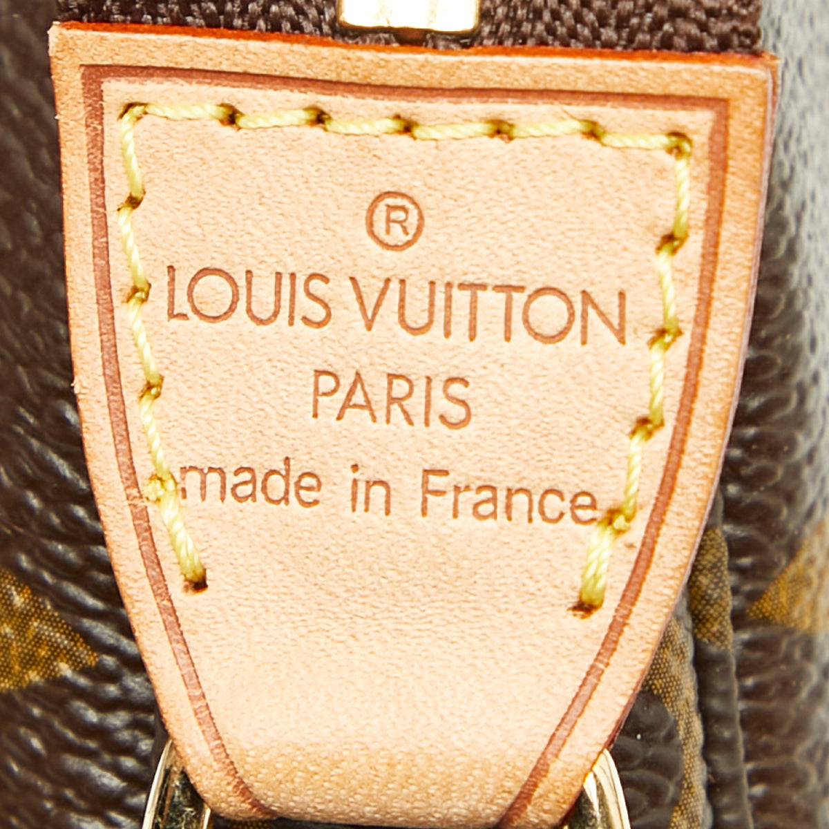 Louis Vuitton Brown Pvc Leather Handbag Pochette Pouch (Pre-Owned)