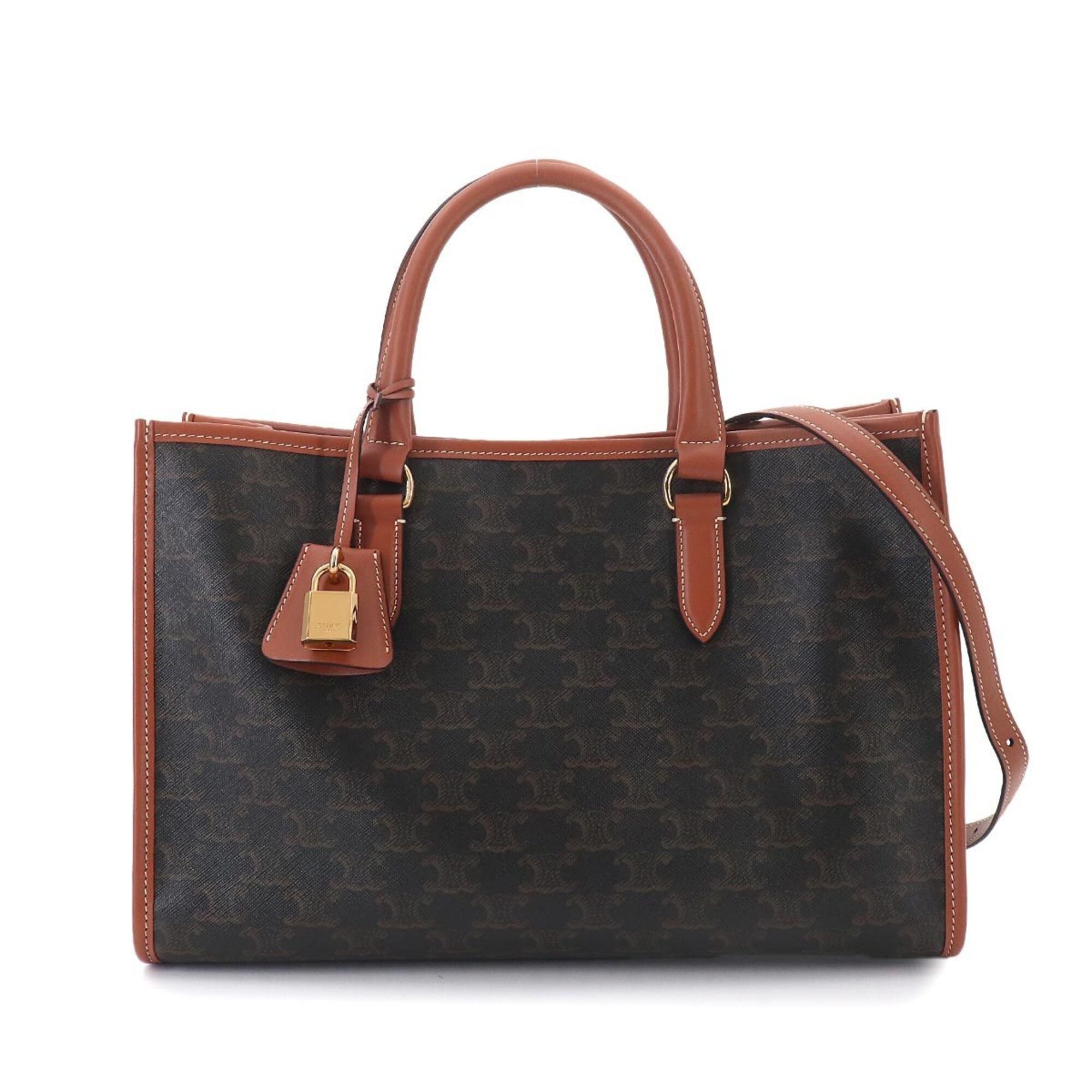Celine Black Brown Pvc Leather Handbag Tote Bag (Pre-Owned)