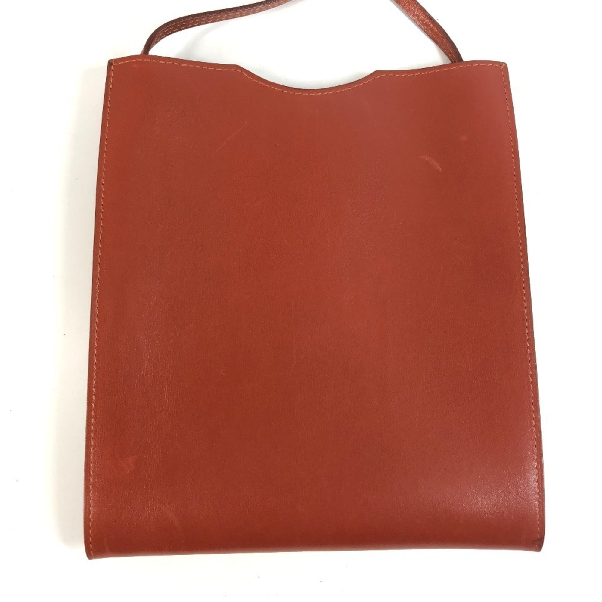 Hermes Onimaitou Brown Leather Handbag Shoulder Bag (Pre-Owned)