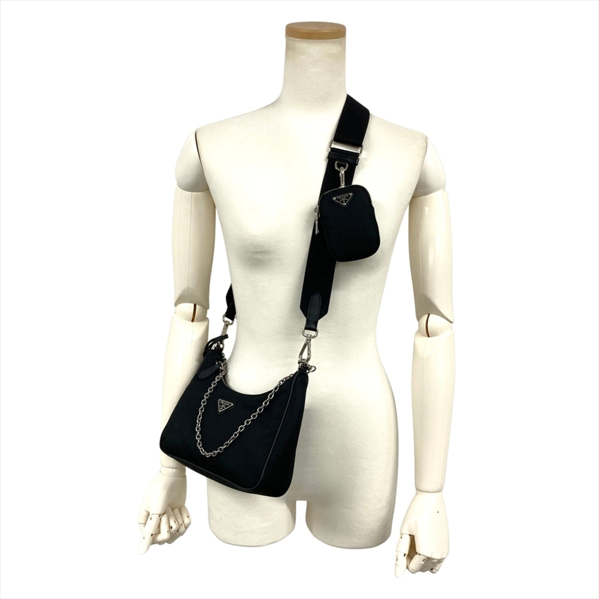 Prada Black Nylon Handbag Shoulder Bag (Pre-Owned)