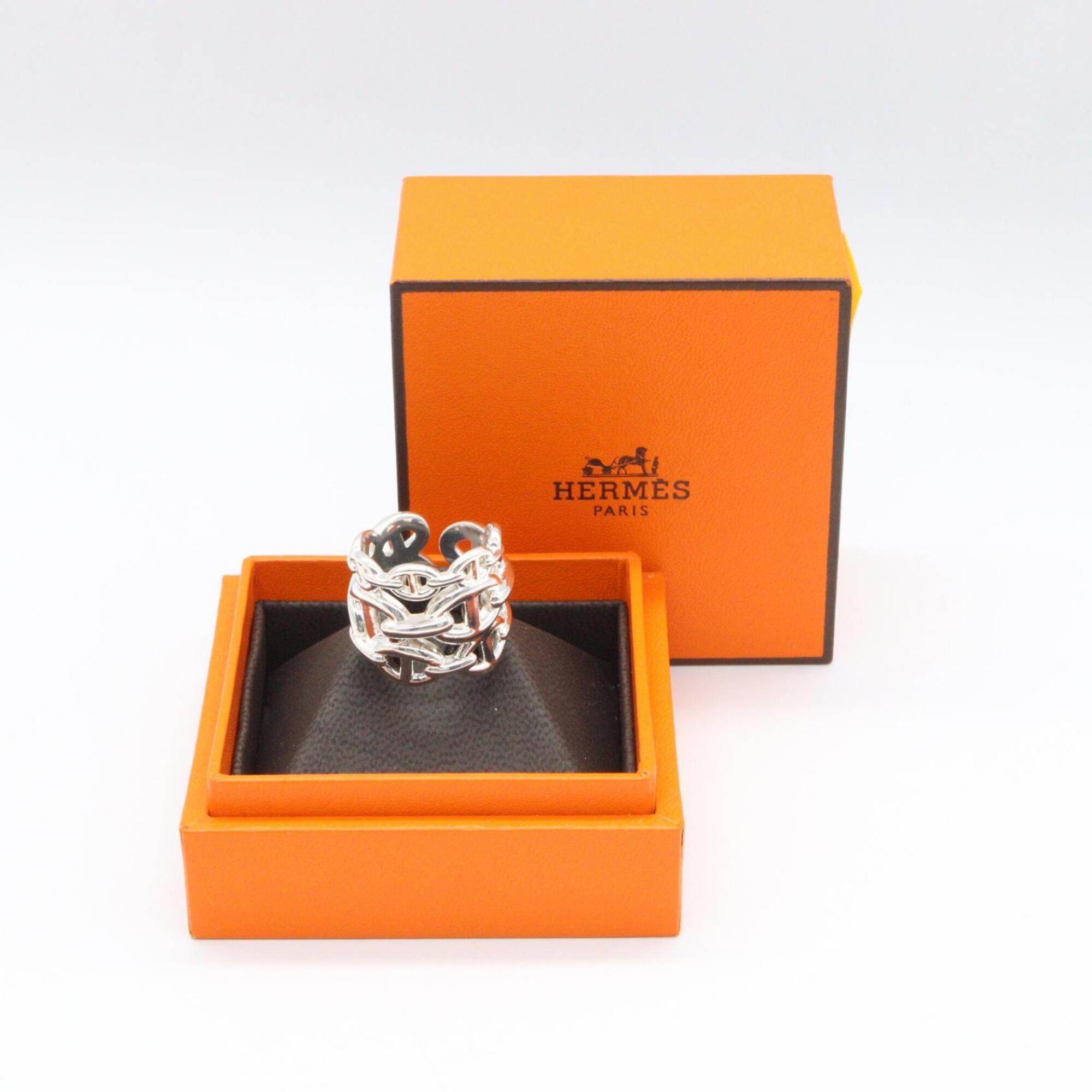 Hermes Silver Silver 925 Band Ring (Pre-Owned)