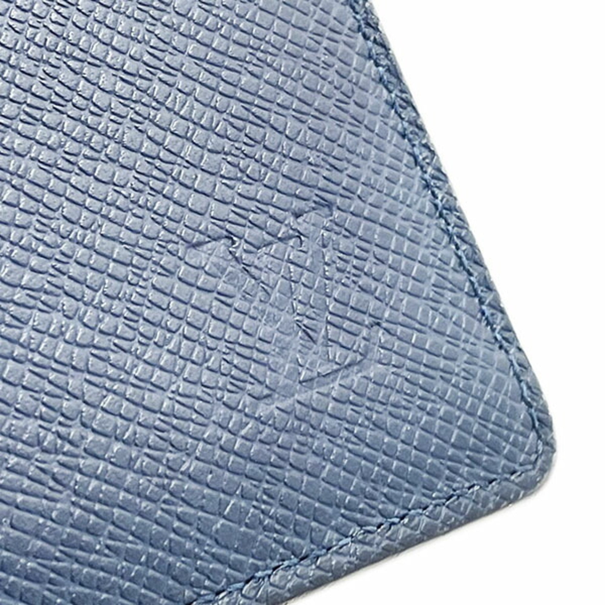 Louis Vuitton Navy Ocean Taiga Leather Leather Long Wallet (Bi-Fold) (Pre-Owned)