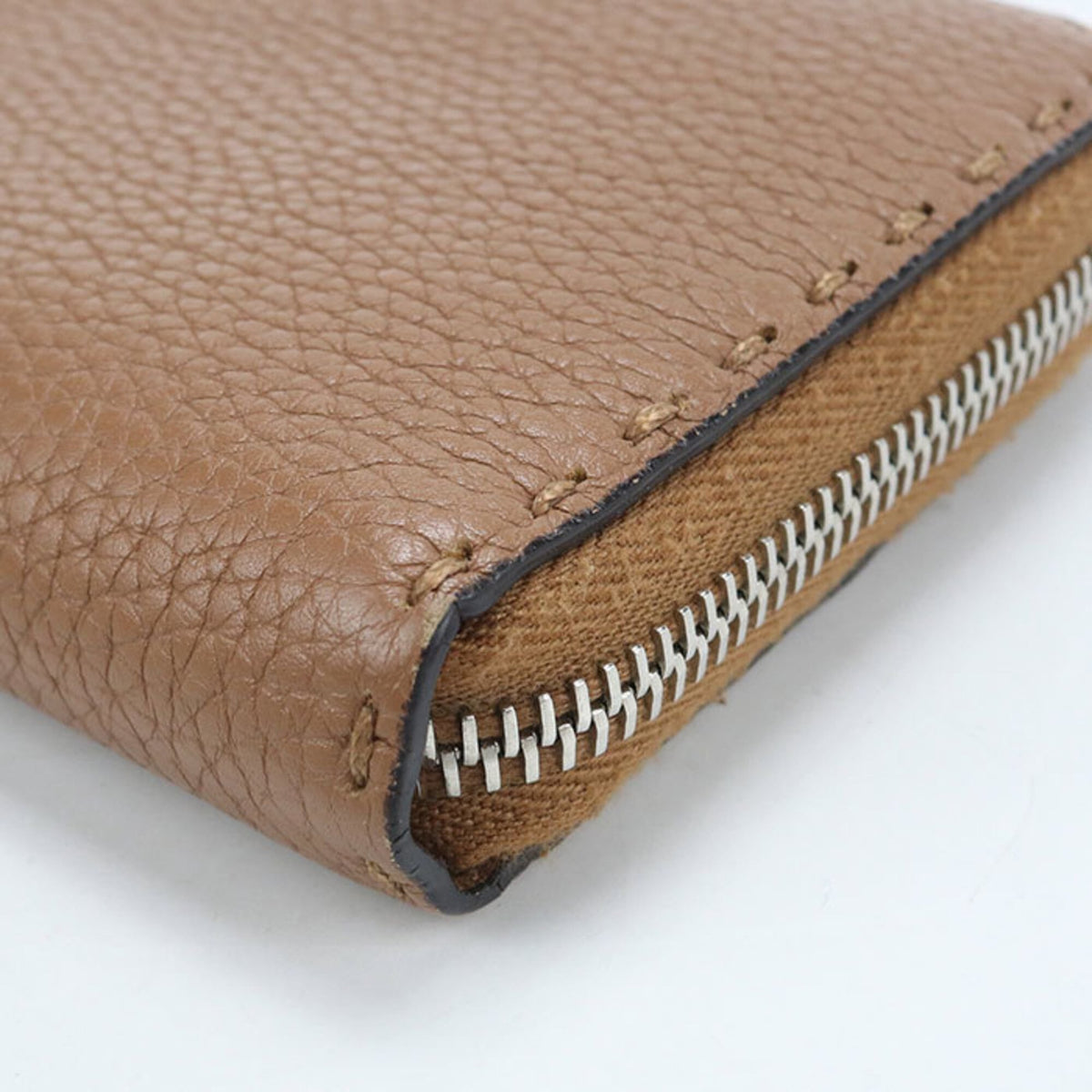 Fendi Brown Leather Long Wallet (Bi-Fold) (Pre-Owned)