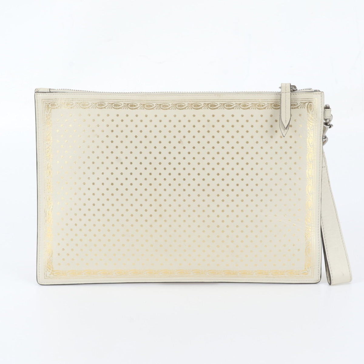 Gucci Ivory Leather Clutch Bag Pouch (Pre-Owned)