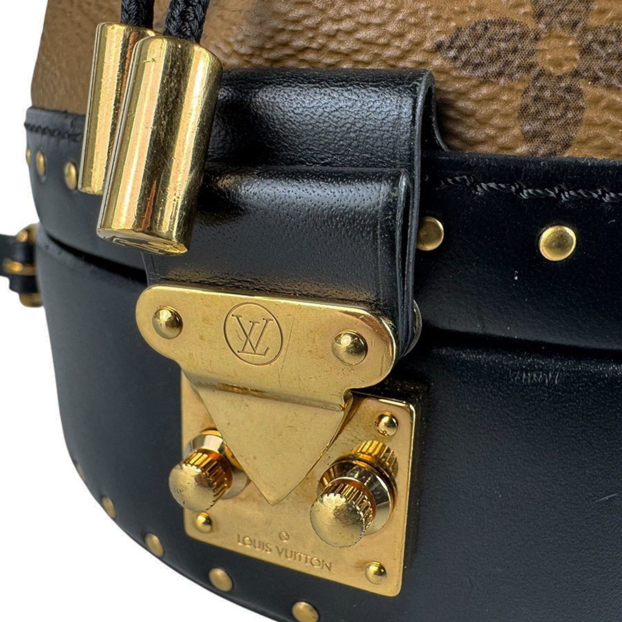 Louis Vuitton Black Brown Monogram Reverse Monogram Reverse Shoulder Bag (Pre-Owned)