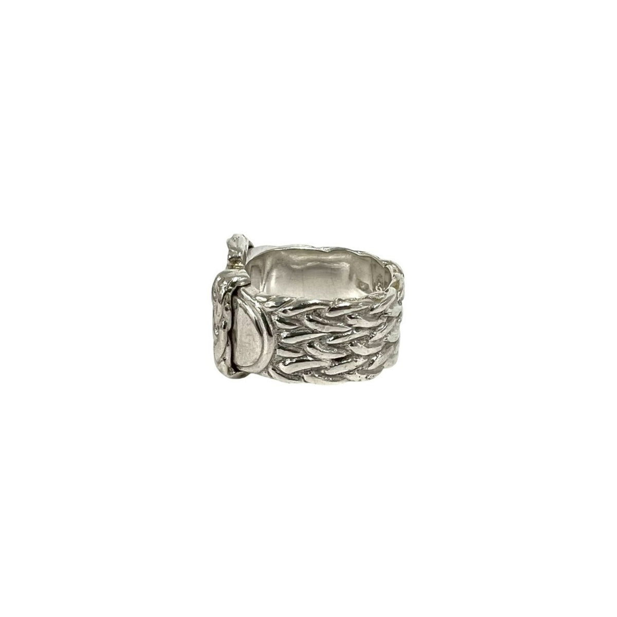 Hermes Silver Silver 925 Band Ring (Pre-Owned)