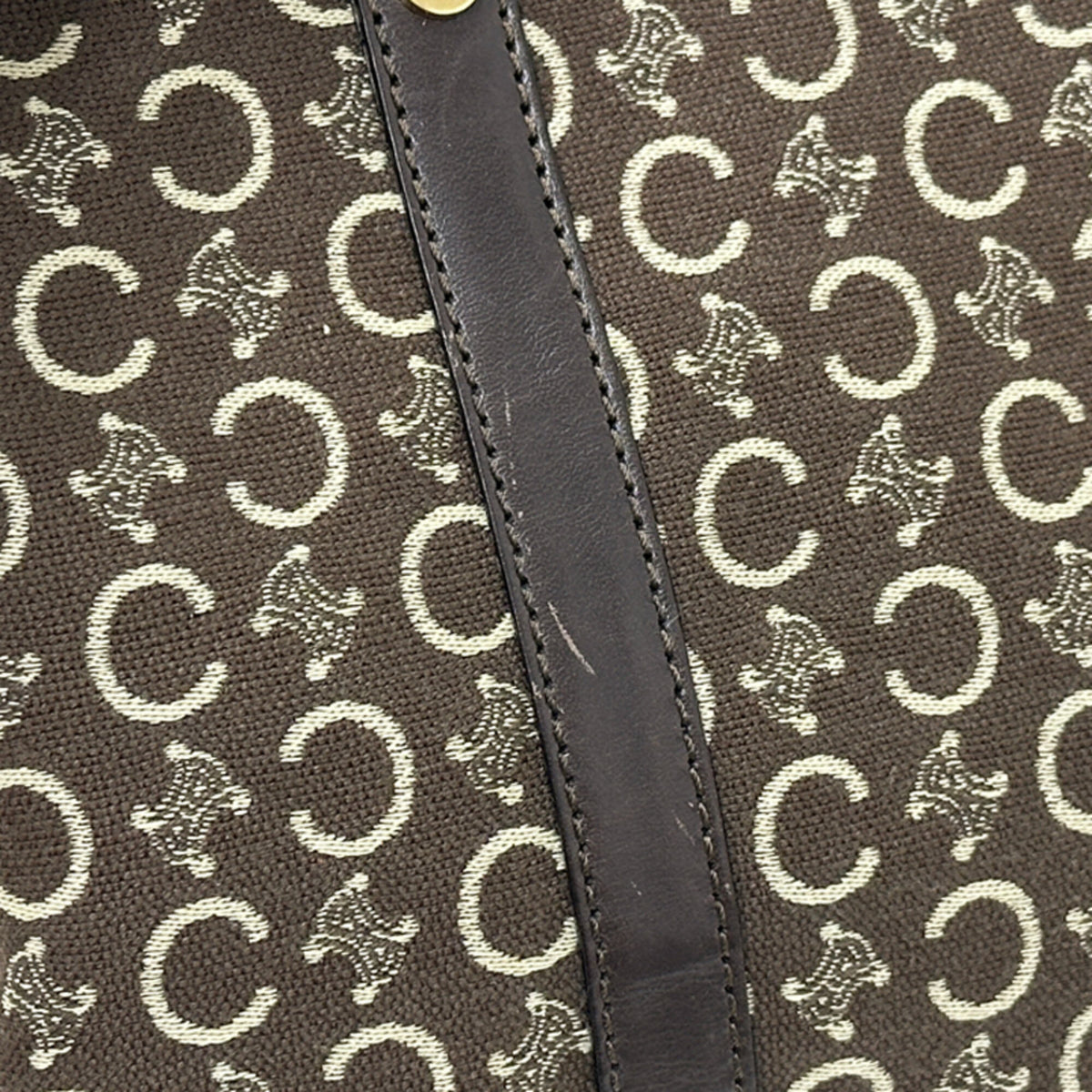 Celine Brown Canvas Handbag (Pre-Owned)