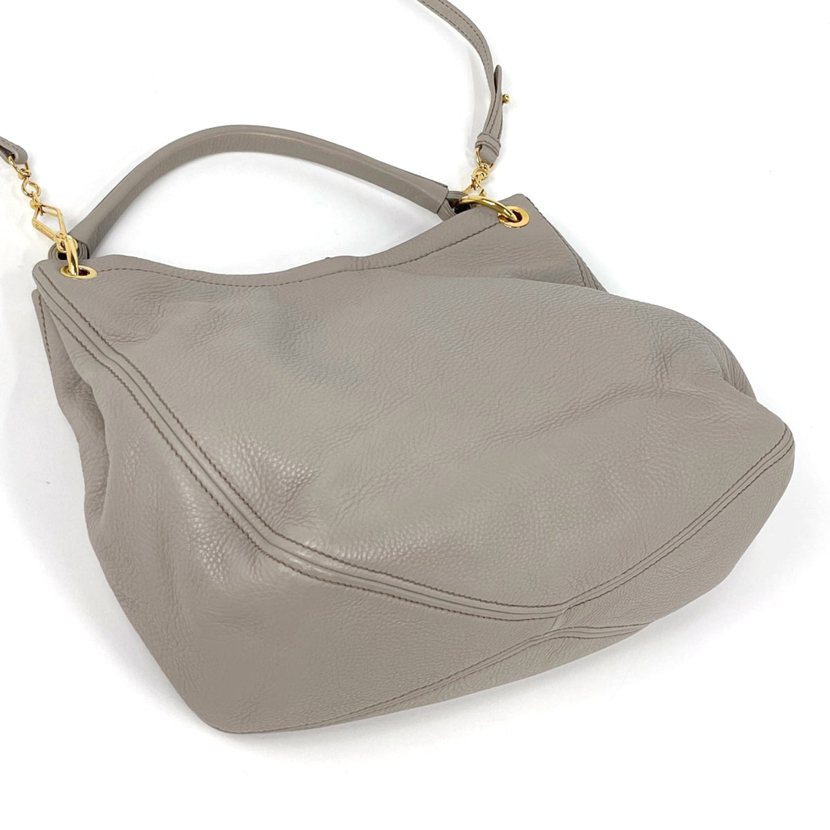 Miu Miu Beige Leather Shoulder Bag (Pre-Owned)