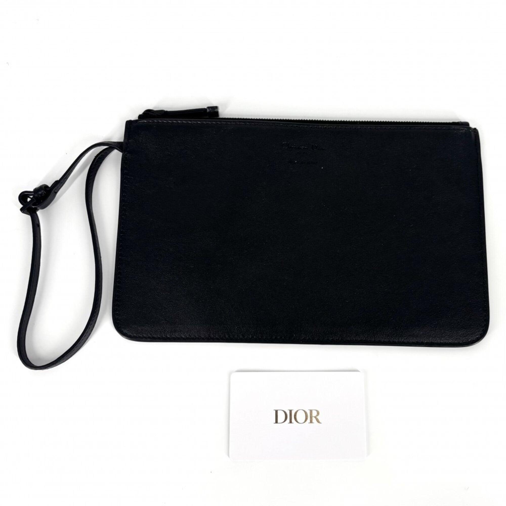 Christian Dior Black Ivory Canvas Leather Handbag Tote Bag (Pre-Owned)